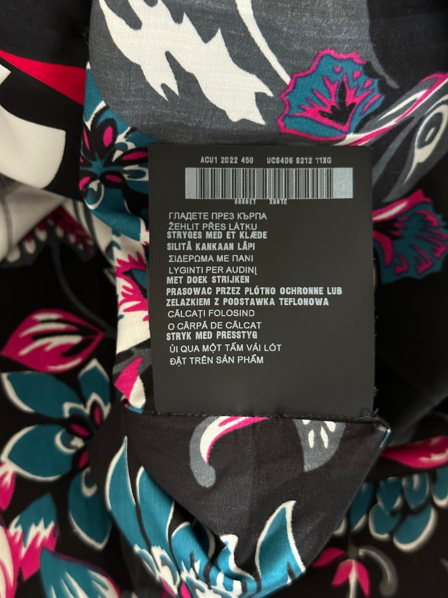 Prada Black Floral Split Button Up Shirt