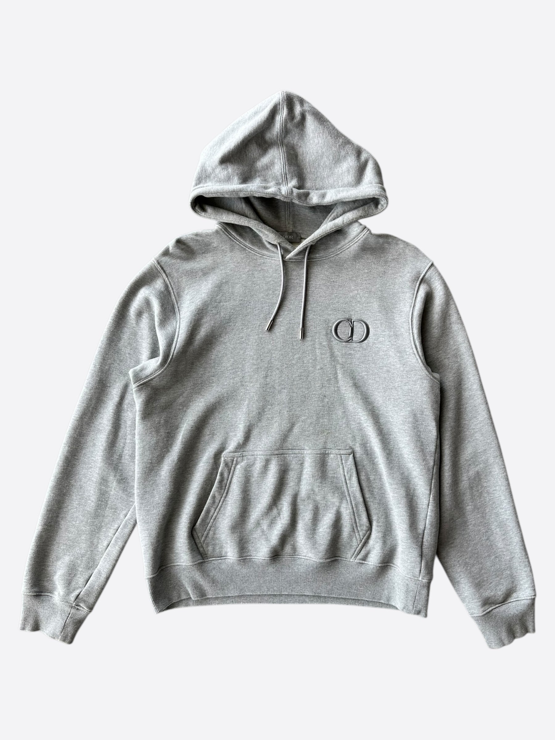Dior Grey CD Icon Embroidered Hoodie – Savonches