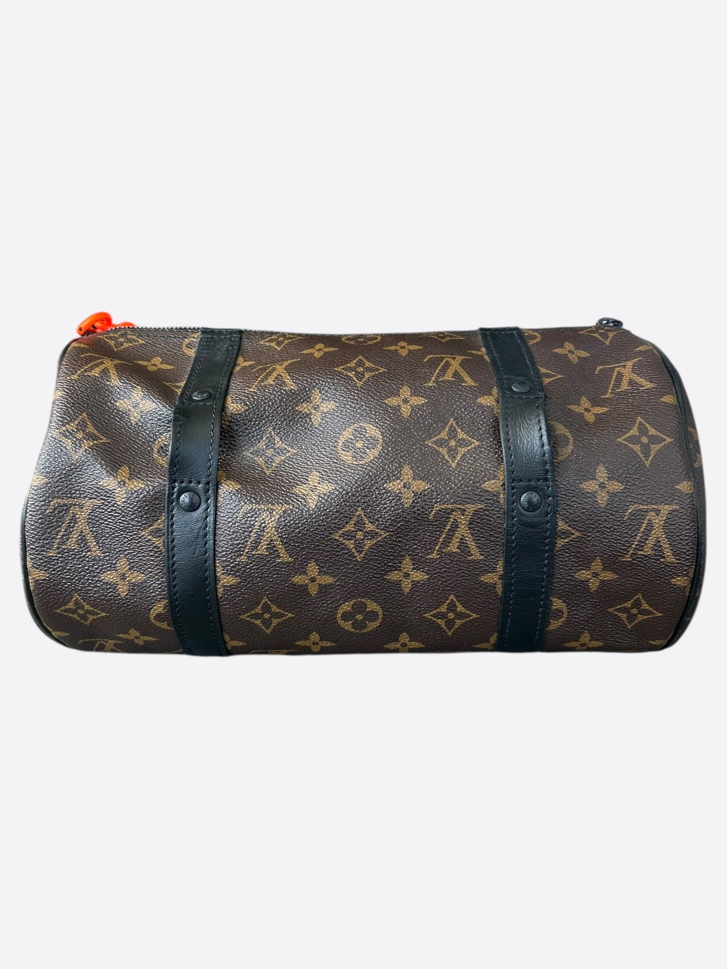 Louis Vuitton Brown Monogram & Orange Papillon Pouch