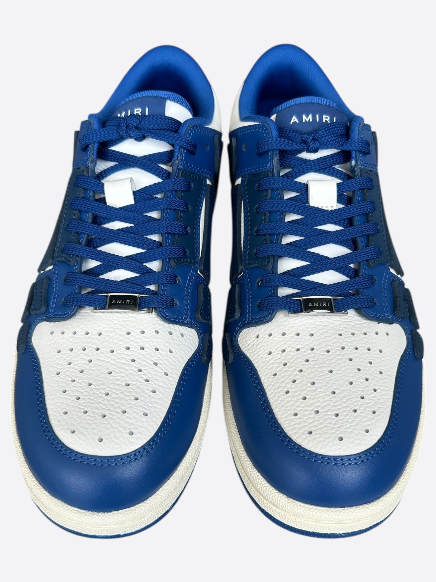 Amiri Blue & White Skeleton Low Top Sneakers