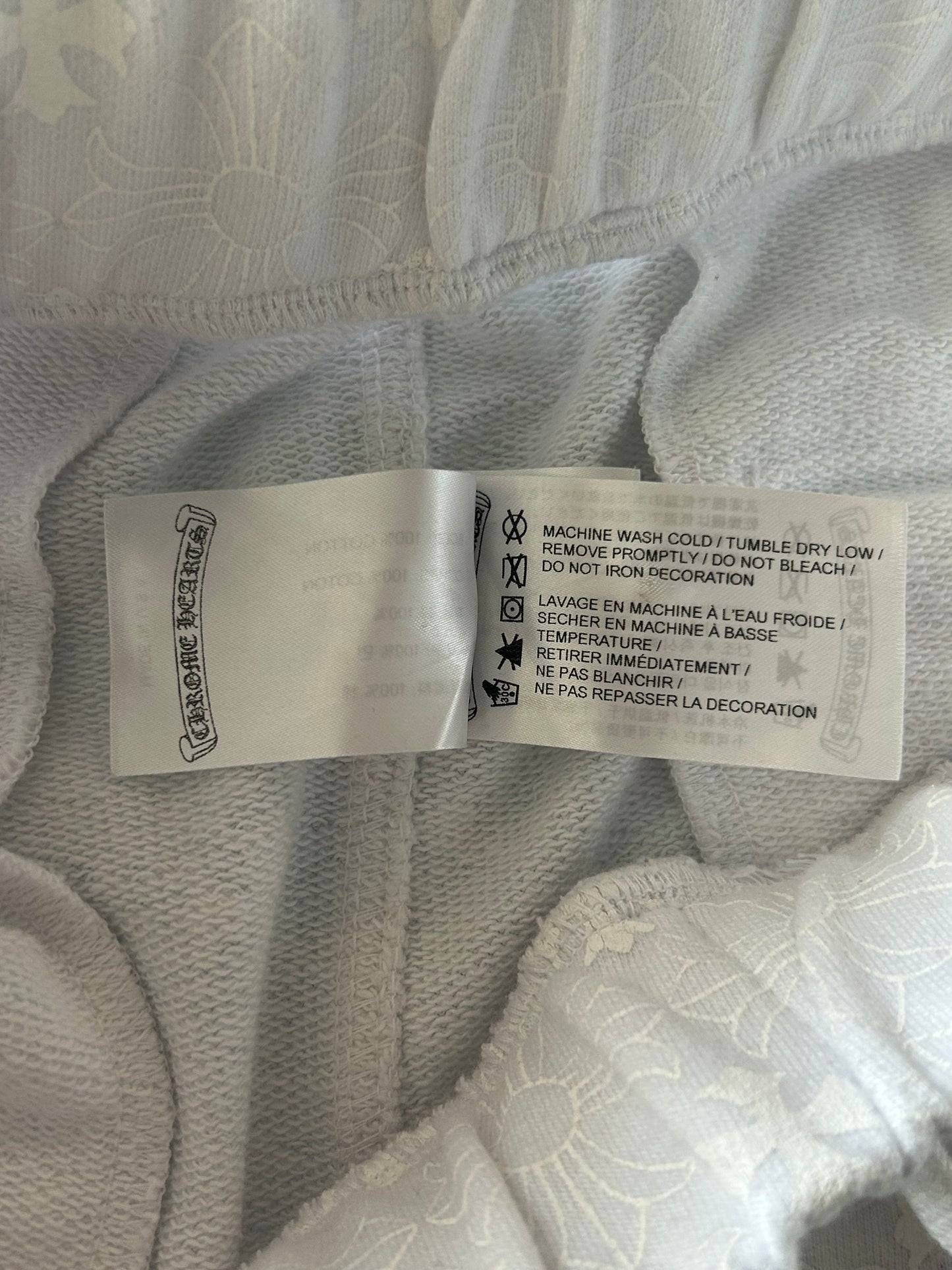 Chrome Hearts White & Black Horseshoe Logo Cross Jacquard Sweatpants