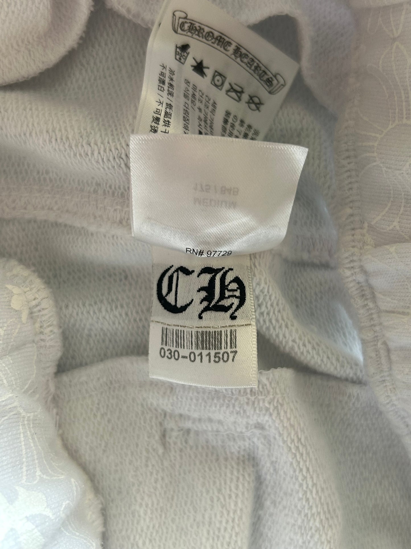 Chrome Hearts White & Black Horseshoe Logo Cross Jacquard Sweatpants