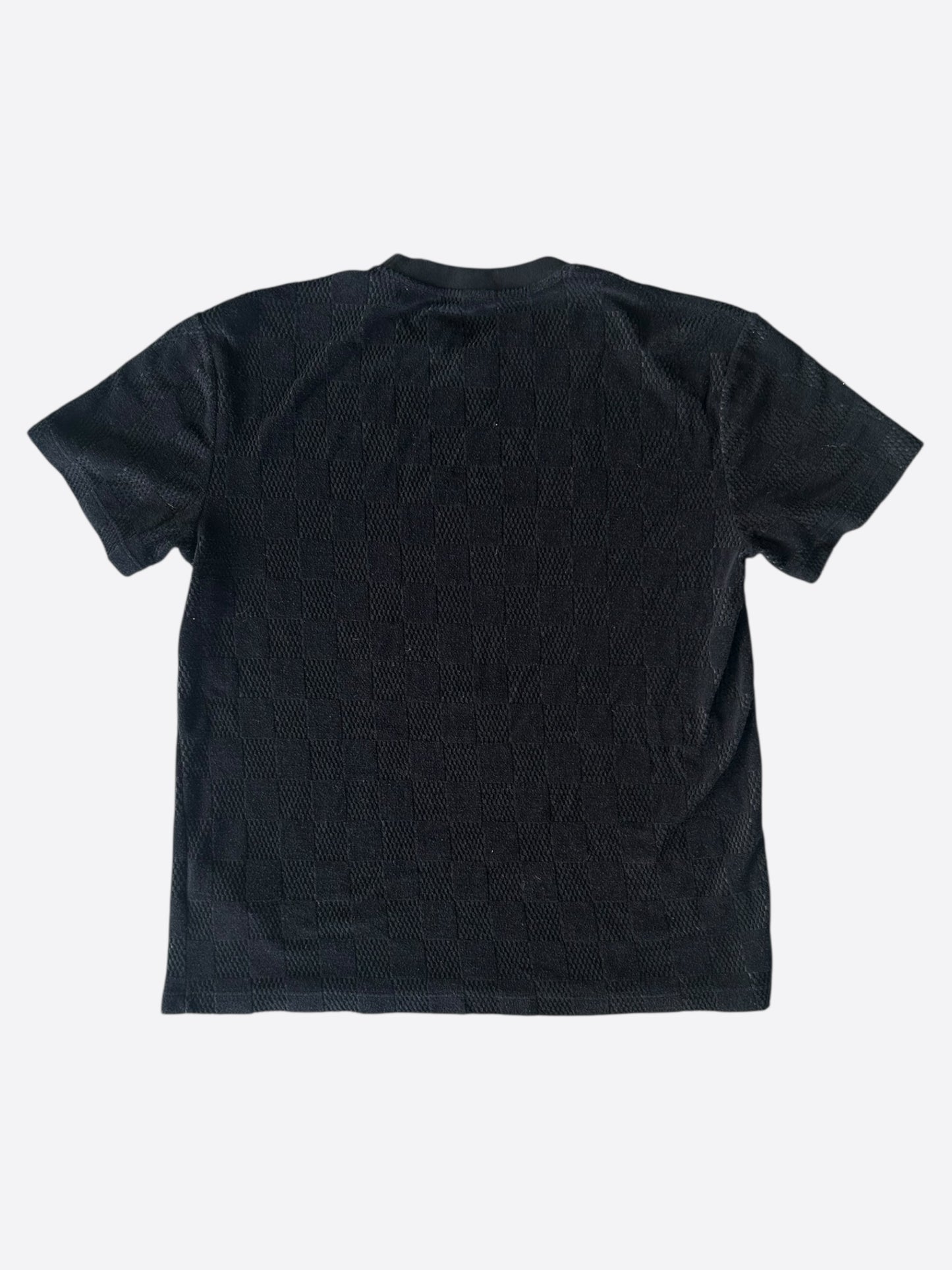 Louis Vuitton Black Damier Embroidered Logo T-Shirt