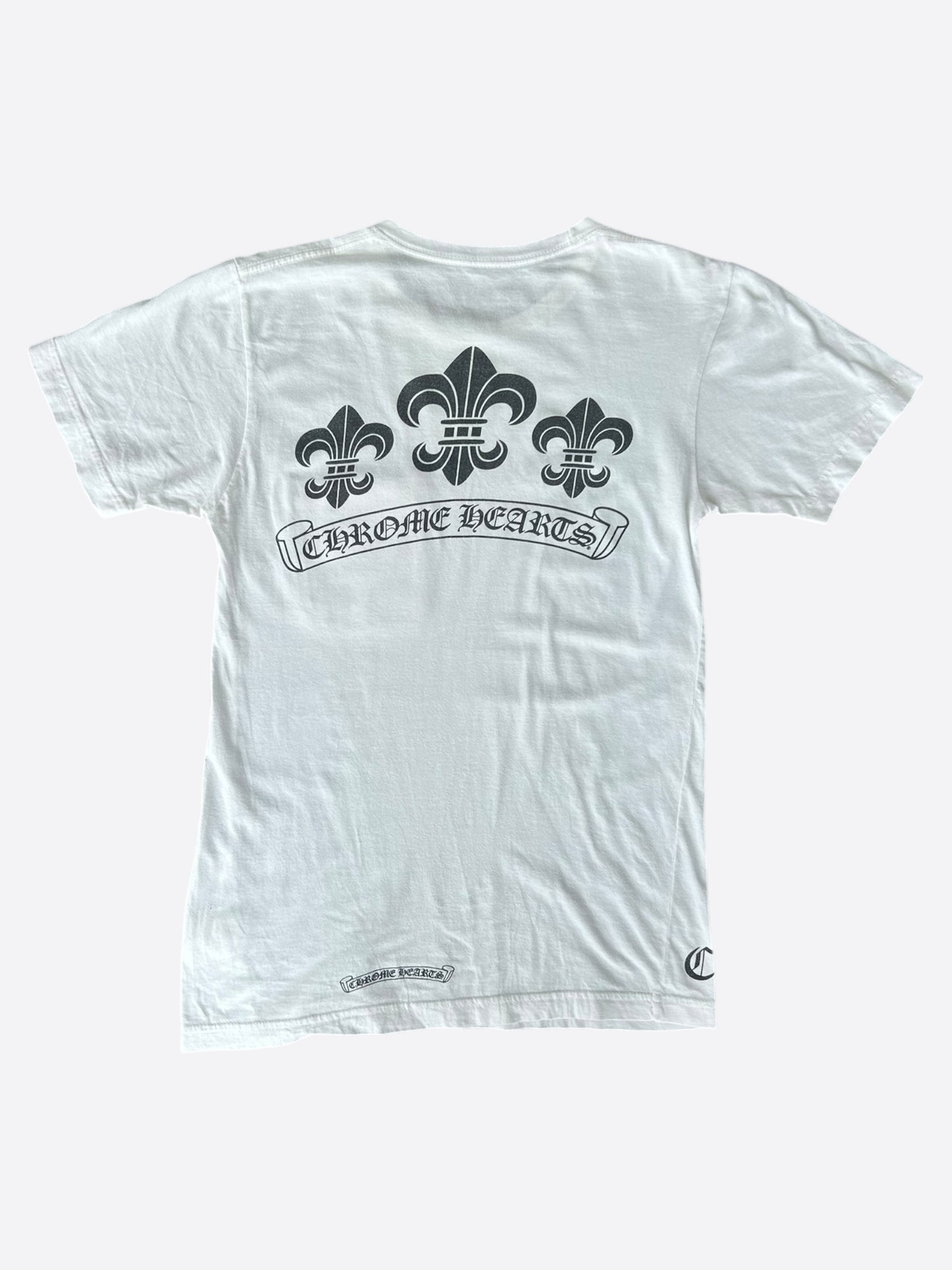 Chrome Hearts White & Black Fleur Logos T-Shirt