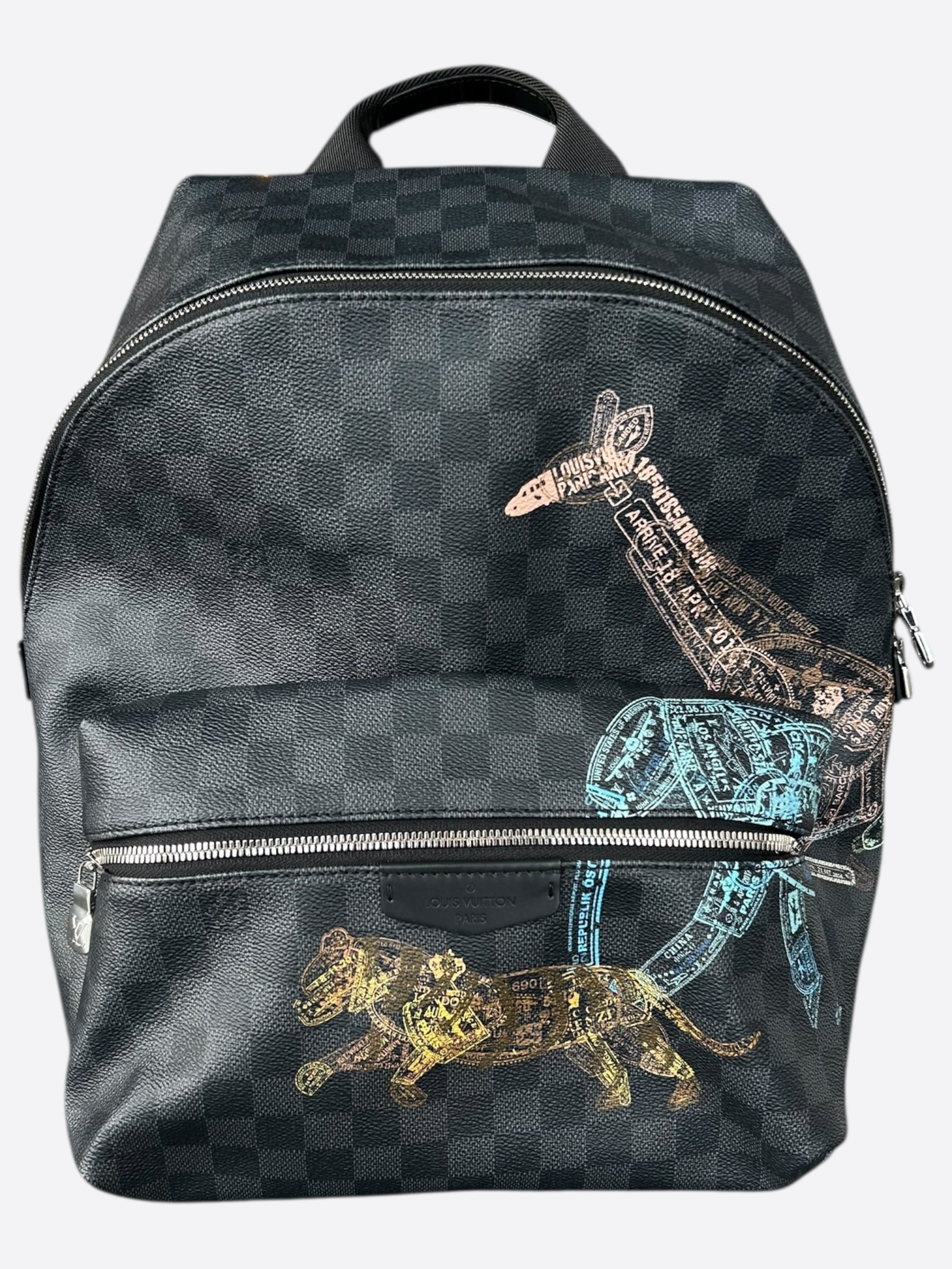 china louis vuitton backpack Louis Vuitton Damier Graphite Stamps Discovery Backpack