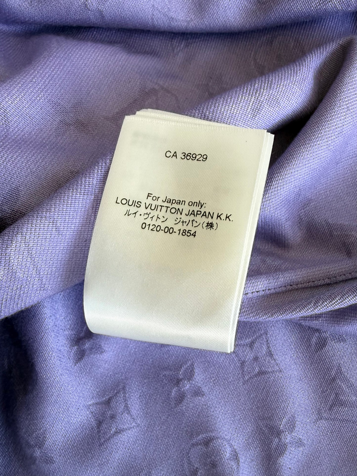 Louis Vuitton Purple Monogram Velvet Button Up Shirt