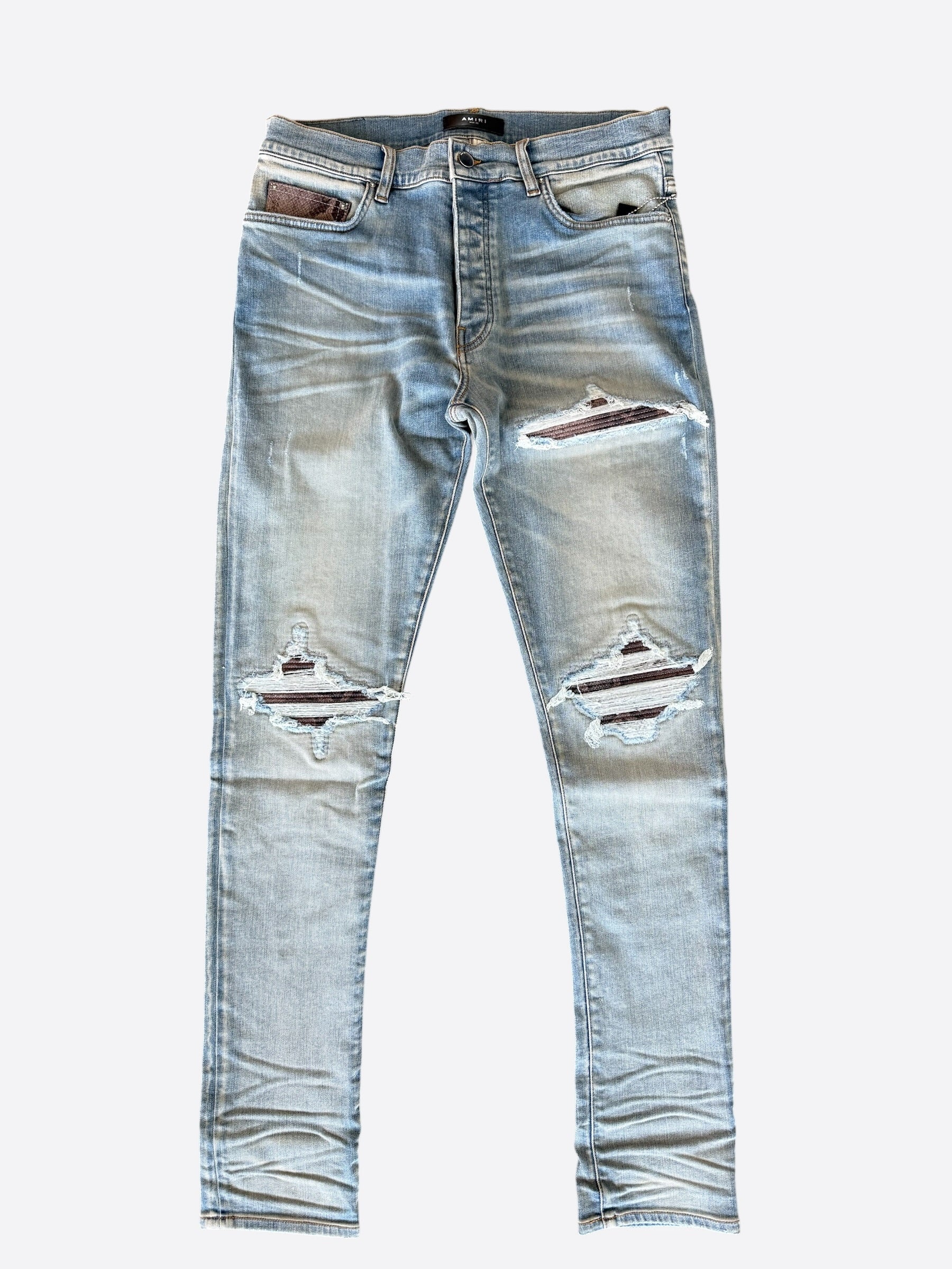 Amiri Antique Indigo & Snake Patch MX1 Jeans – Savonches