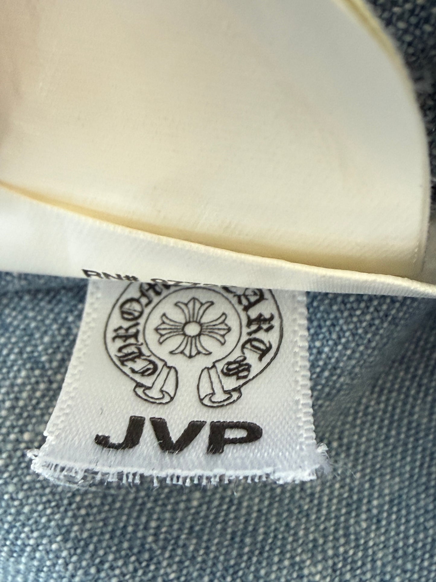 Chrome Hearts Blue & Black Cross Patch Denim Flannel