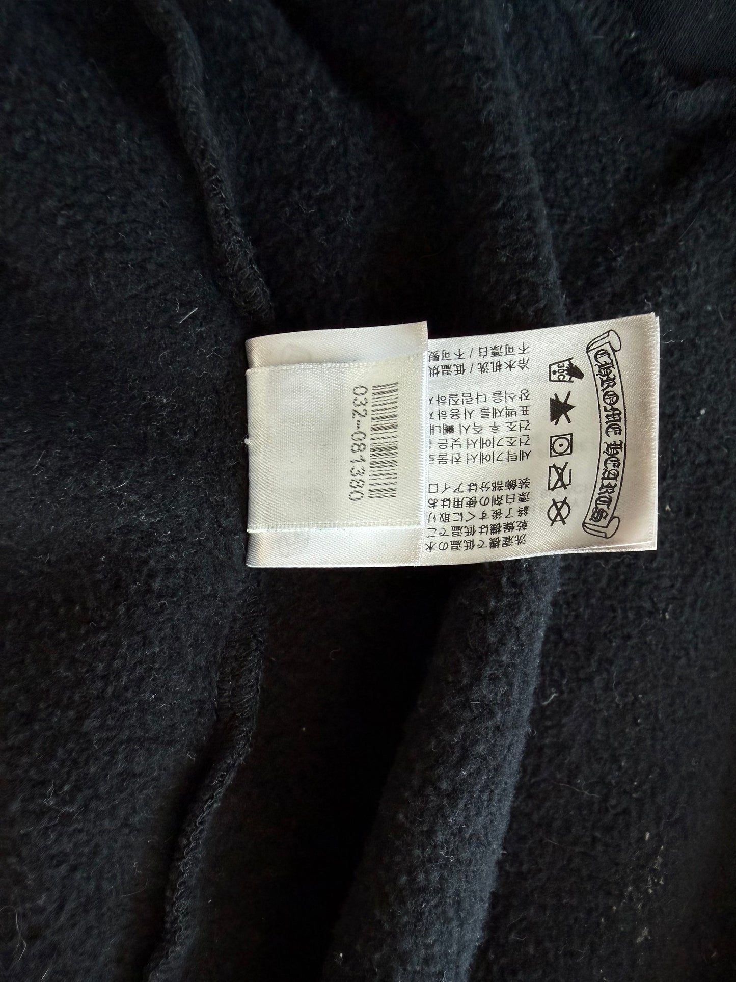 Chrome Hearts Black & White Script Logo Zip Up Hoodie