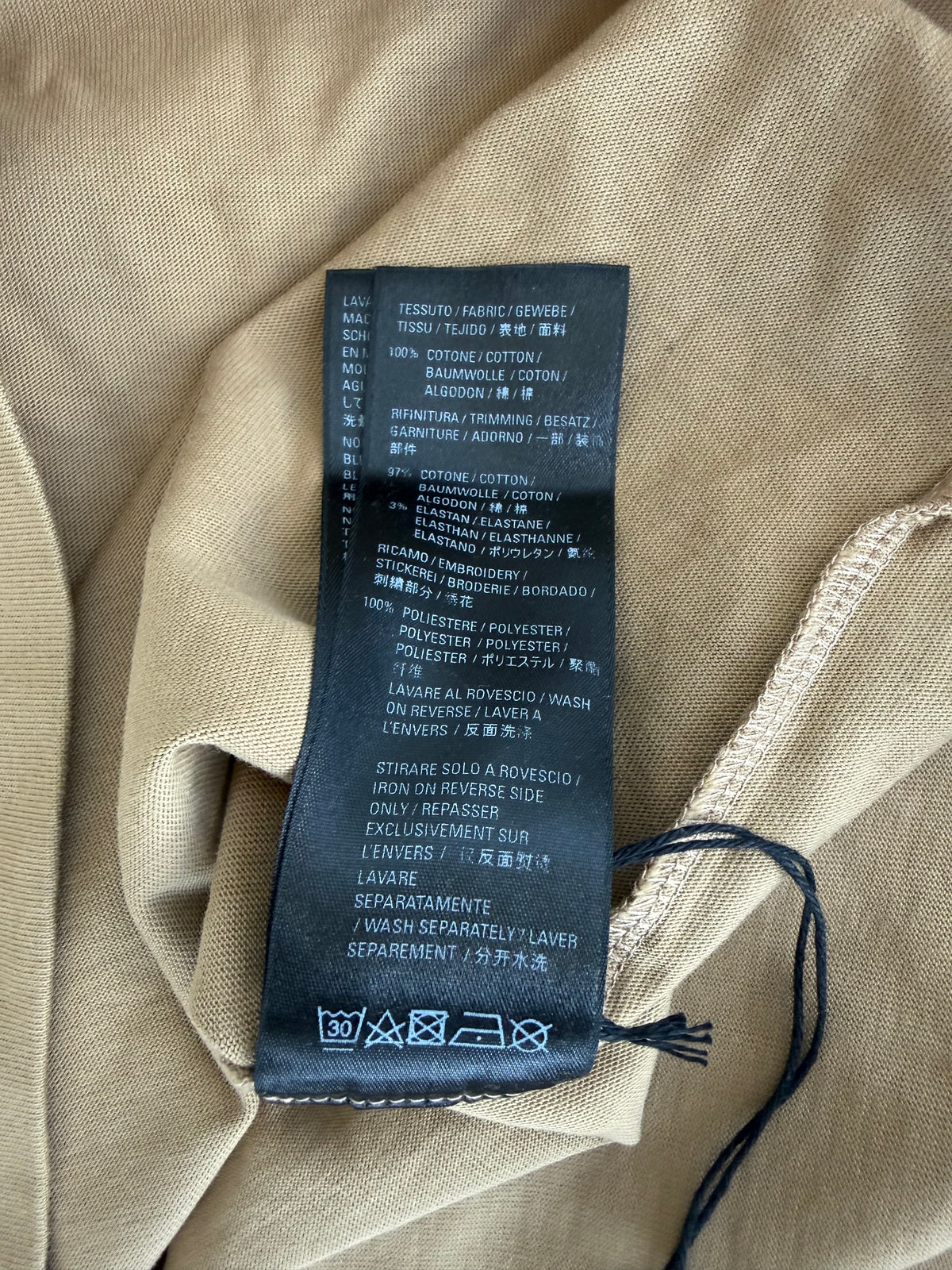 Balenciaga Tan Embroidered BB Logo T-Shirt