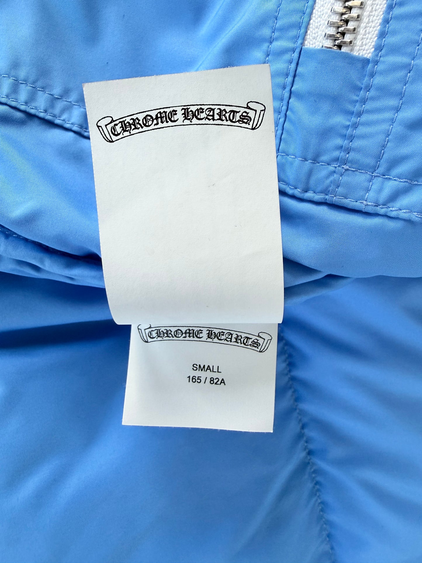 Chrome Hearts Blue Cross Jacquard Women's Puffer Jacket