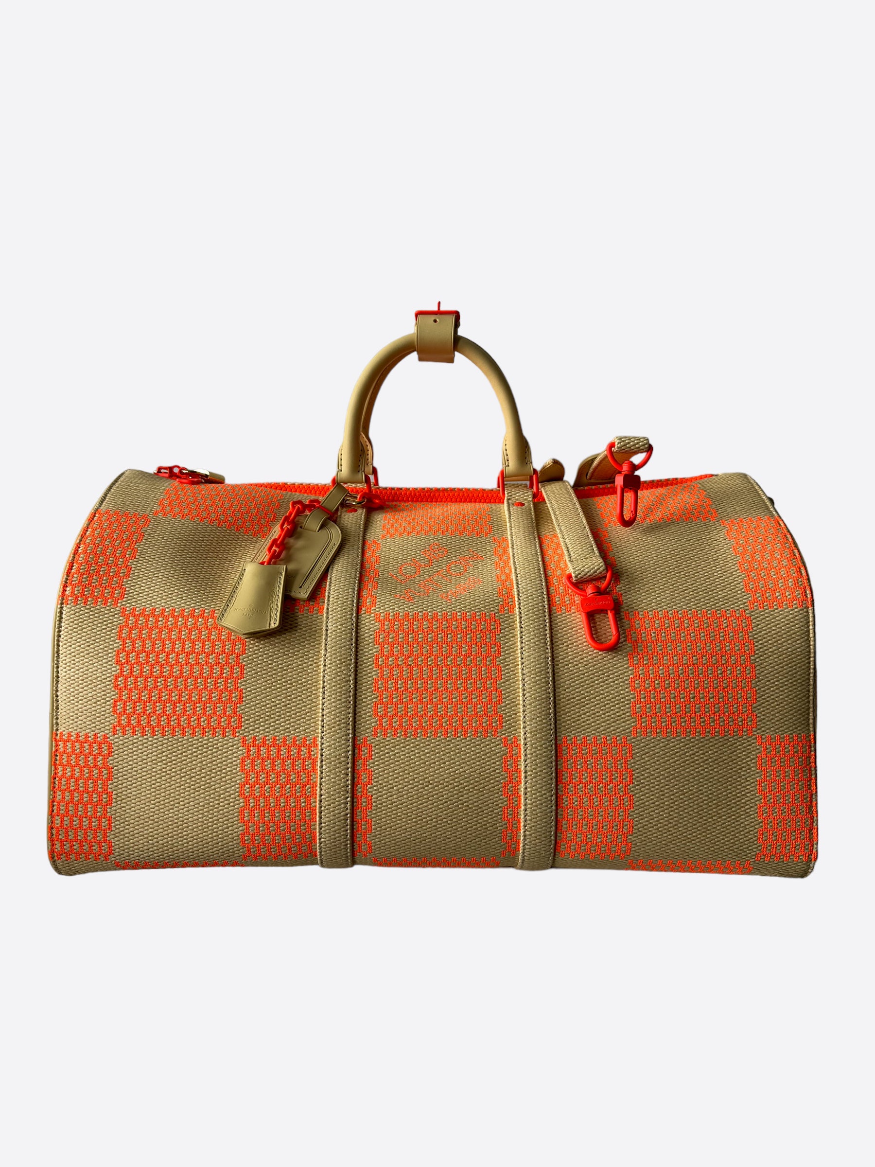 Louis Vuitton Orange Giant Damier Keepall 50 – Savonches