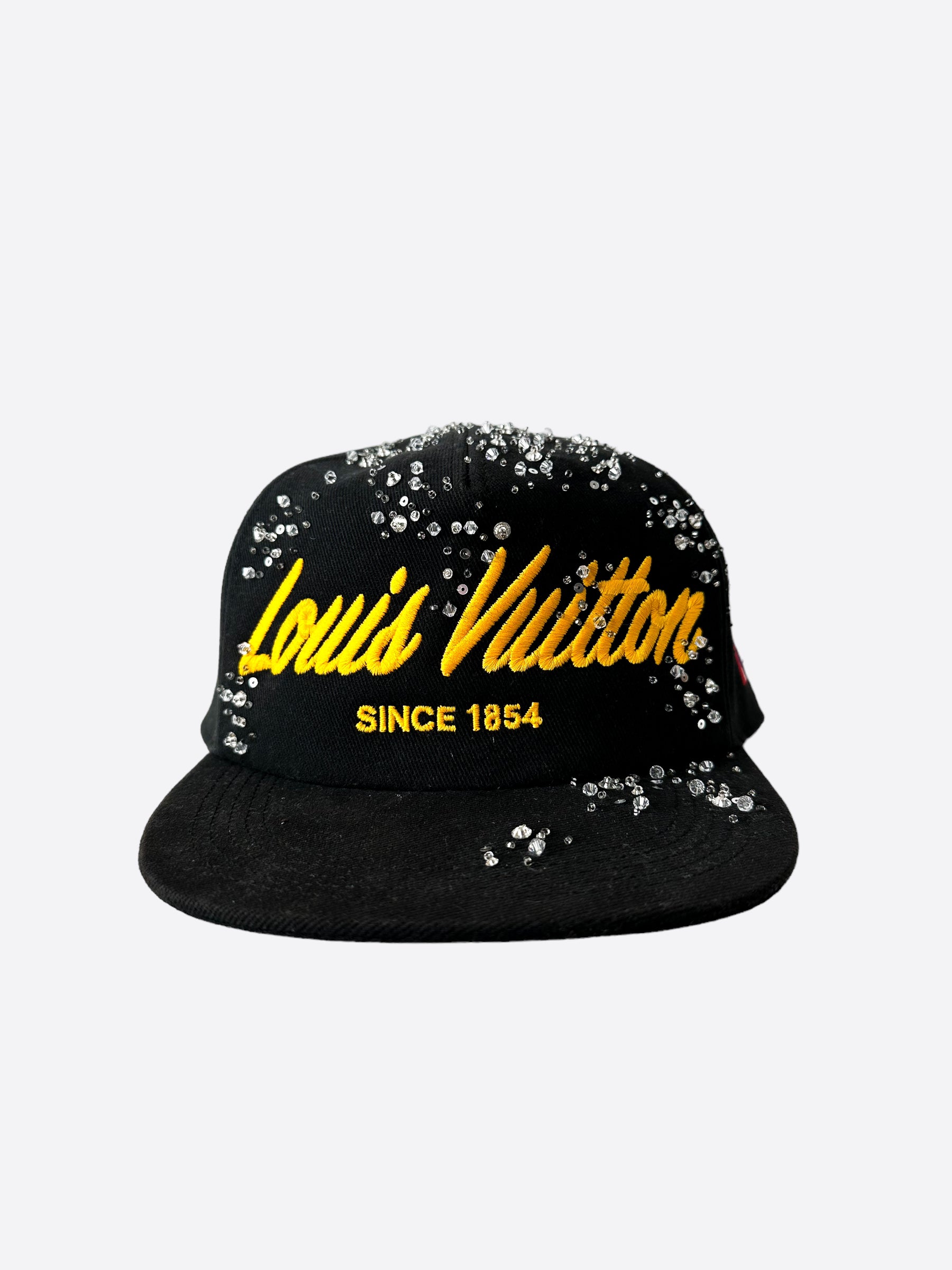 Louis Vuitton Embroidered Logo Baseball Cap Black LV Cap