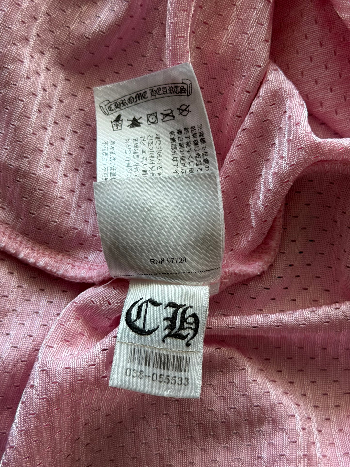 Chrome Hearts Pink & White ‘Love You’ Mesh Longsleeve Jersey