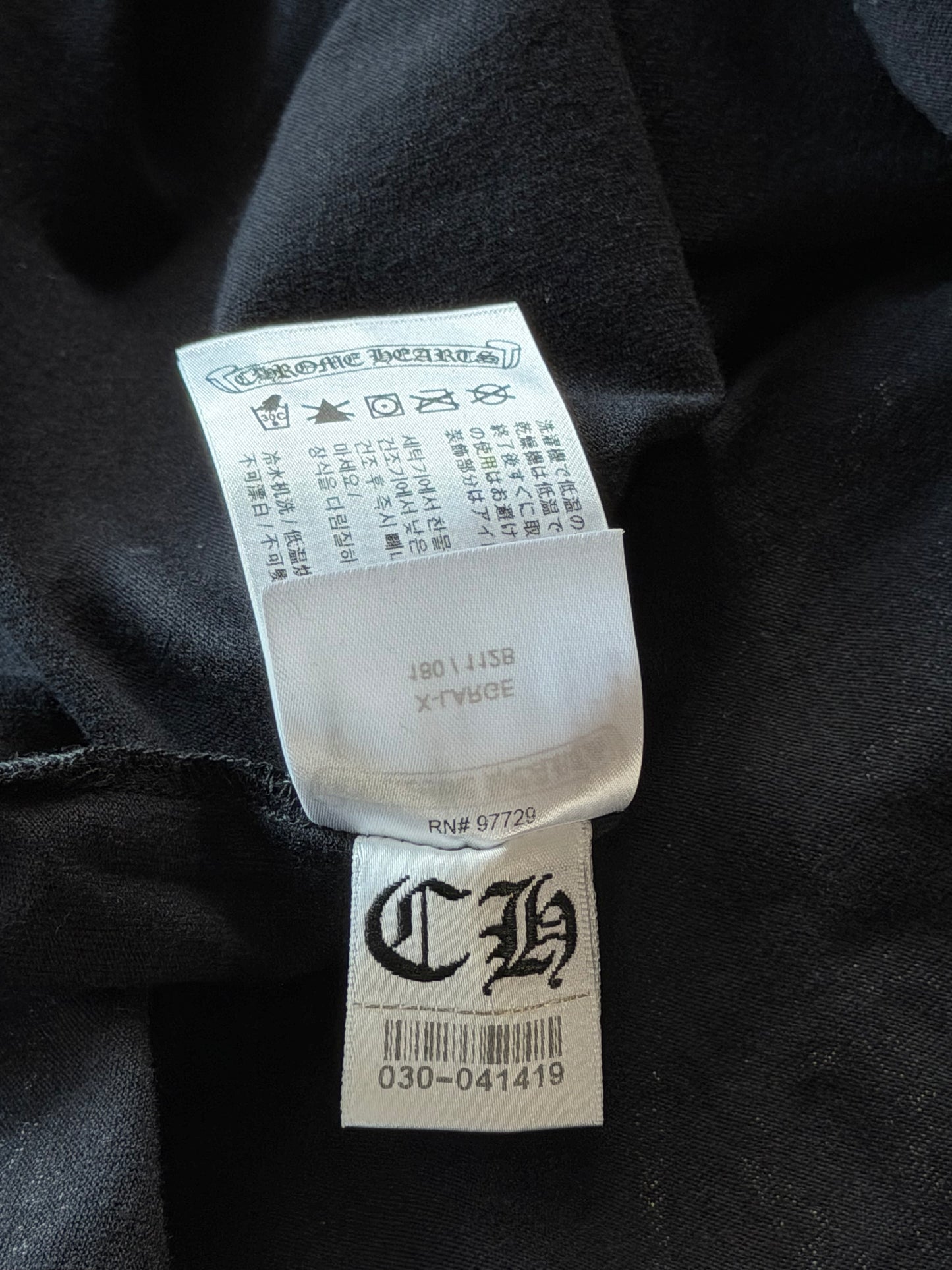 Chrome Hearts Black & White Honolulu Horseshoe Logo Longsleeve T-Shirt