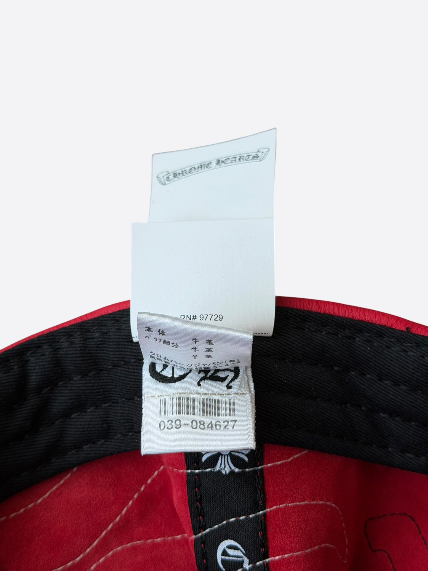 Chrome Hearts Red & White Flame Leather Hat