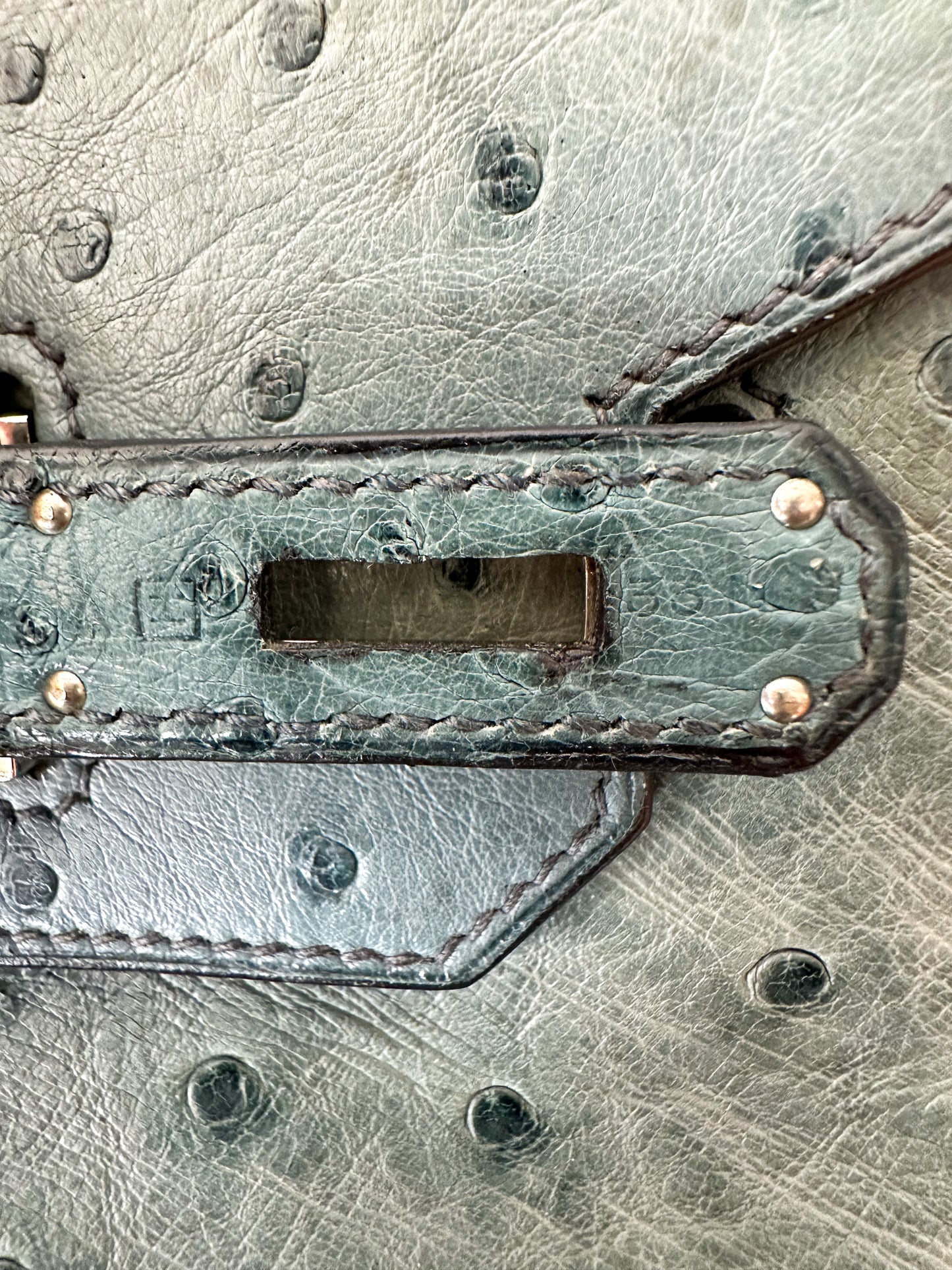 Hermès Blue Ostrich Birkin 35