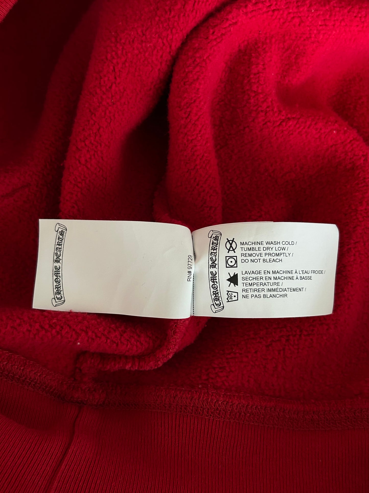 Chrome Hearts Red & White Triple Cross Embroidered Quarter Zip Sweater