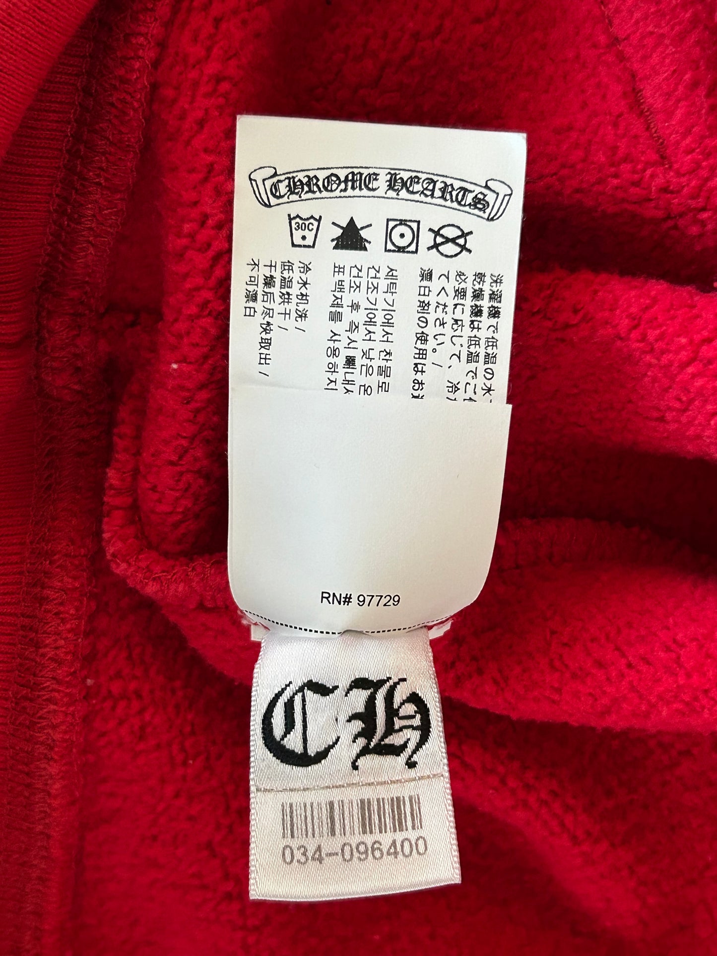 Chrome Hearts Red & White Triple Cross Embroidered Quarter Zip Sweater