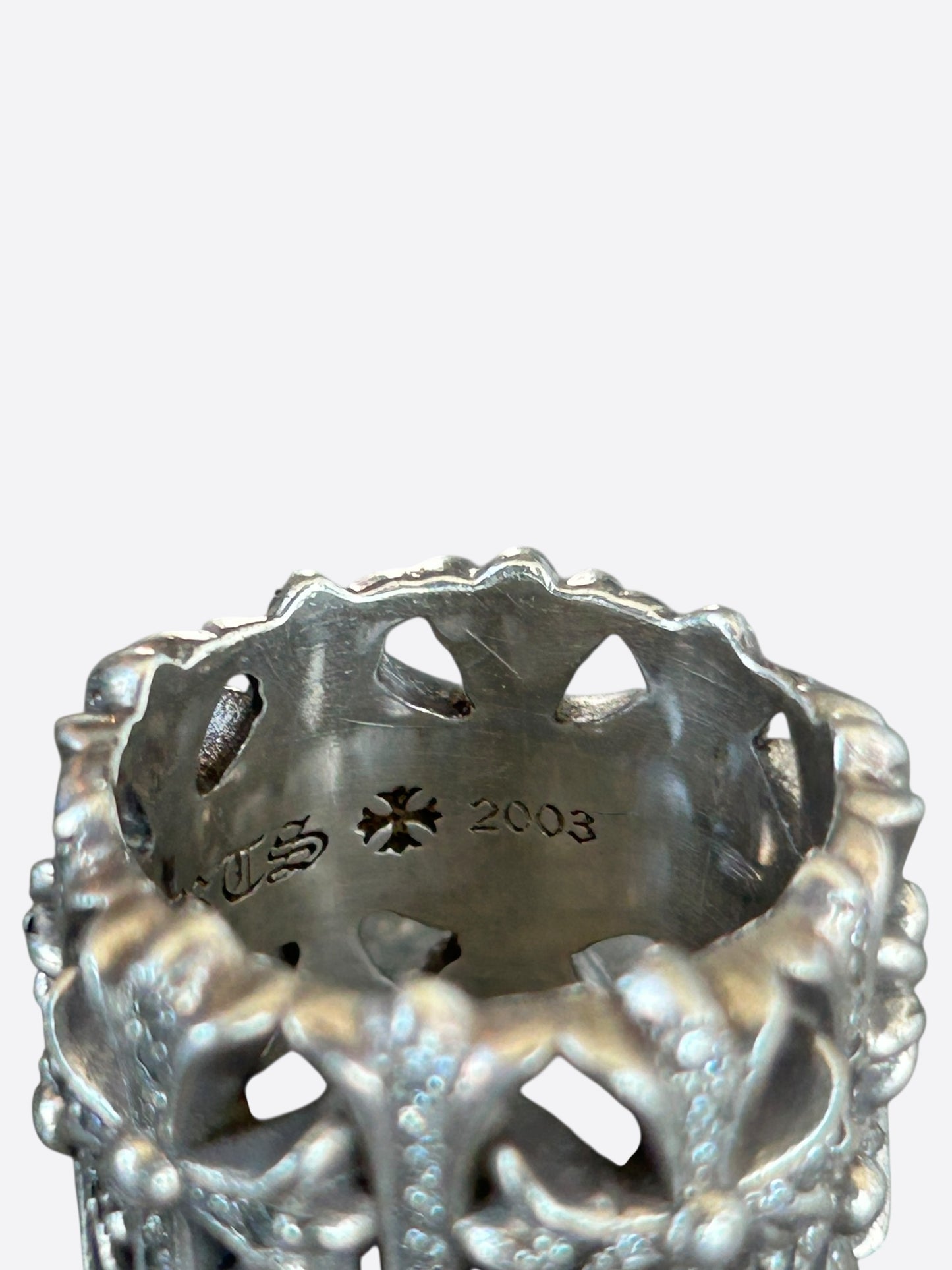 Chrome Hearts Silver & Diamond Cemetery Ring
