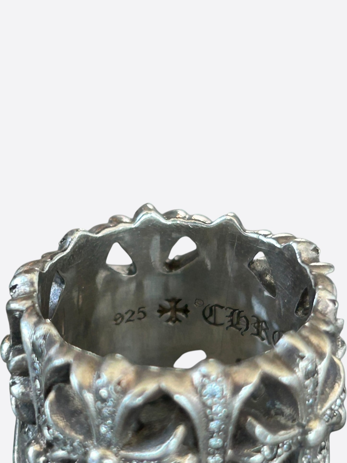 Chrome Hearts Silver & Diamond Cemetery Ring