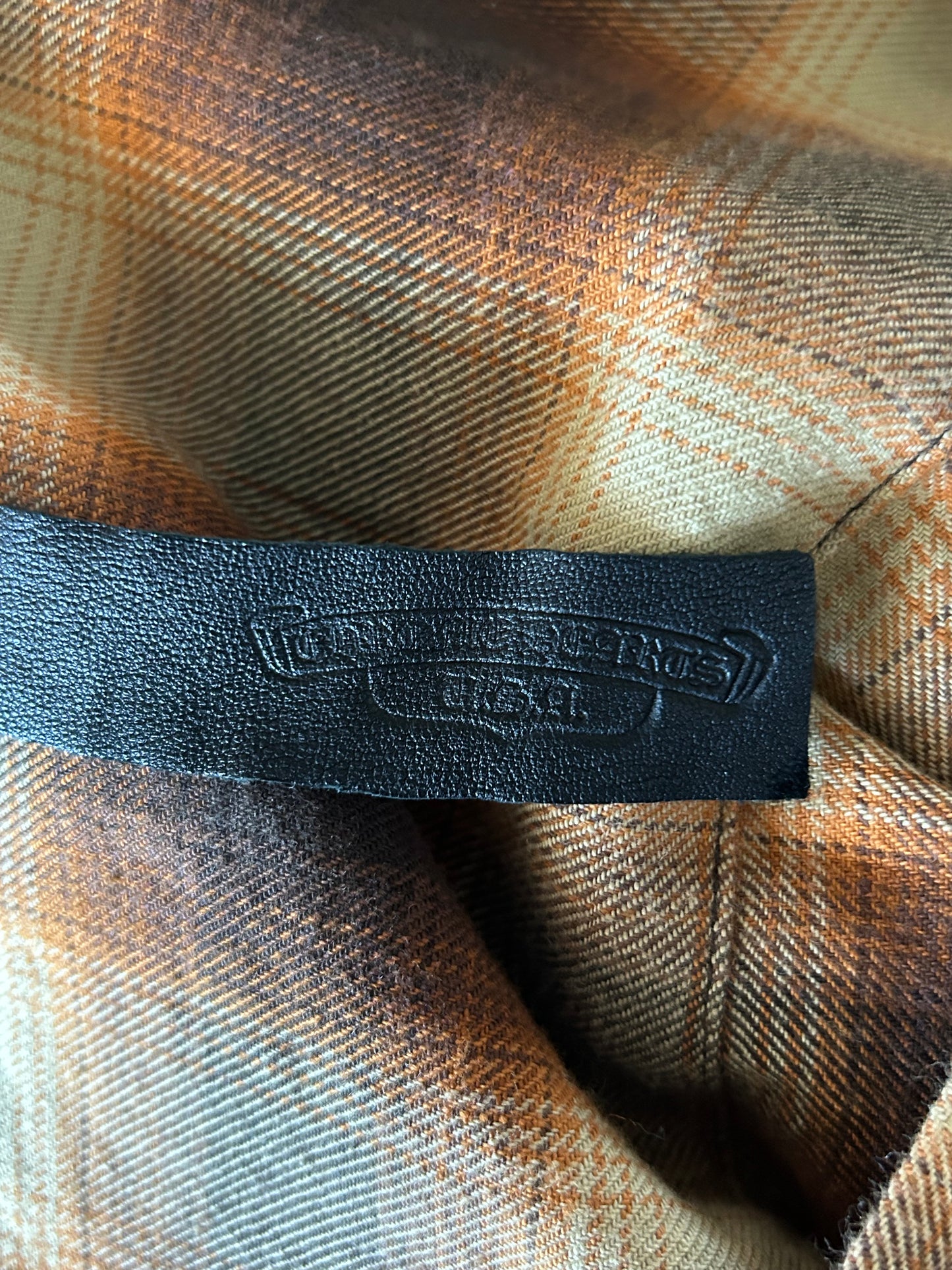 Chrome Hearts Brown Plaid Flannel Shirt