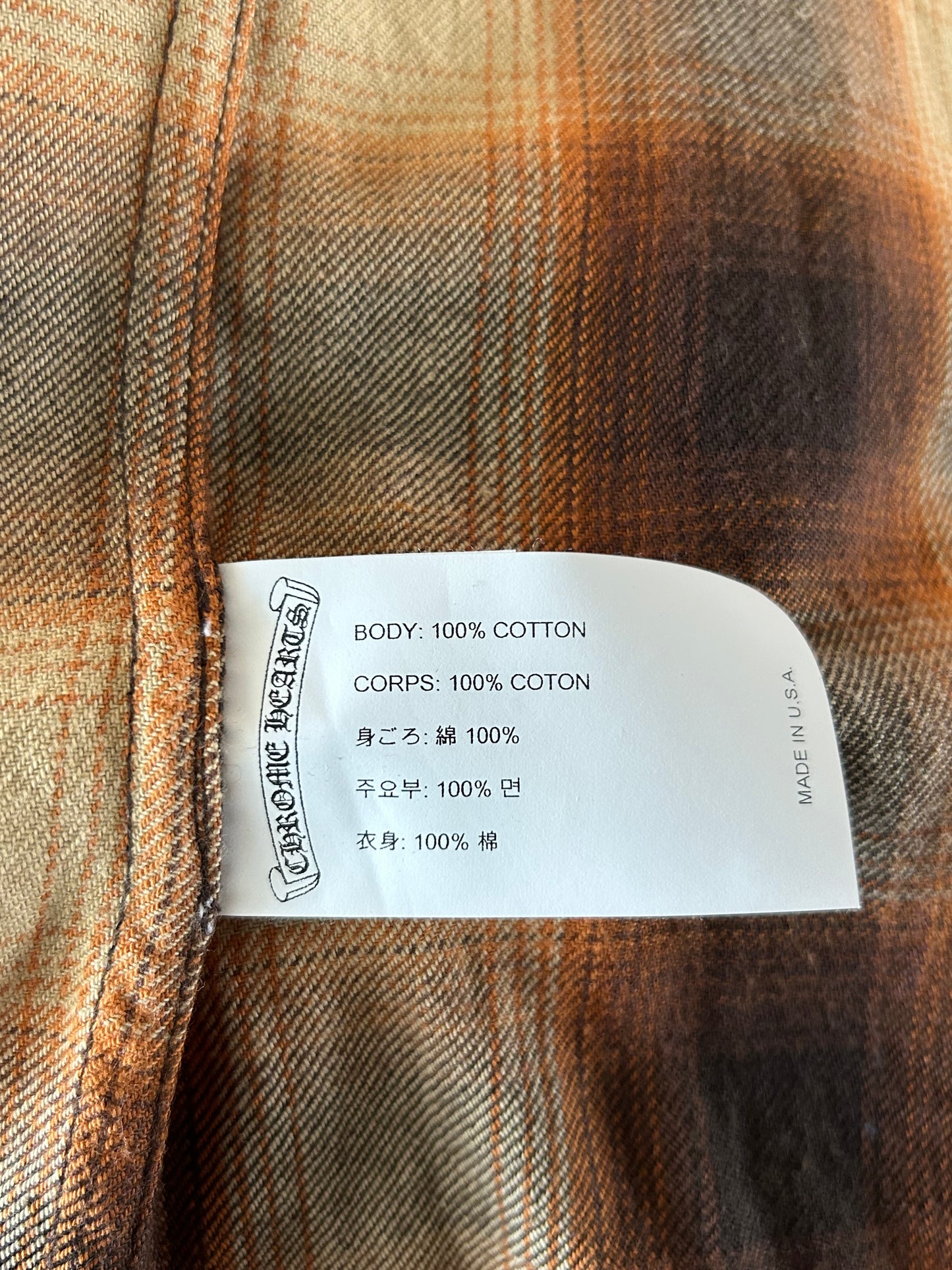 Chrome Hearts Brown Plaid Flannel Shirt