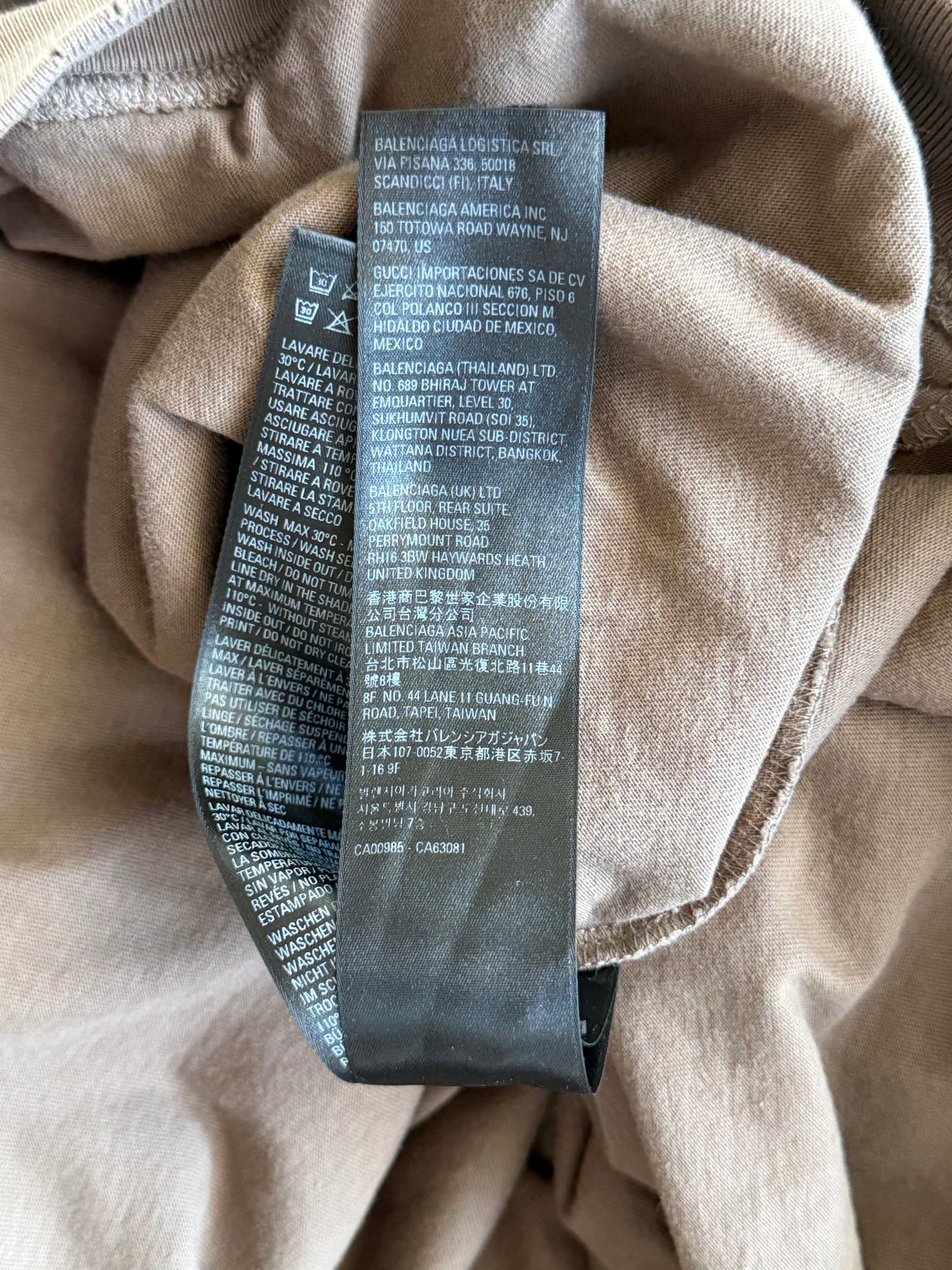 Balenciaga Brown Distressed Logo Hoodie
