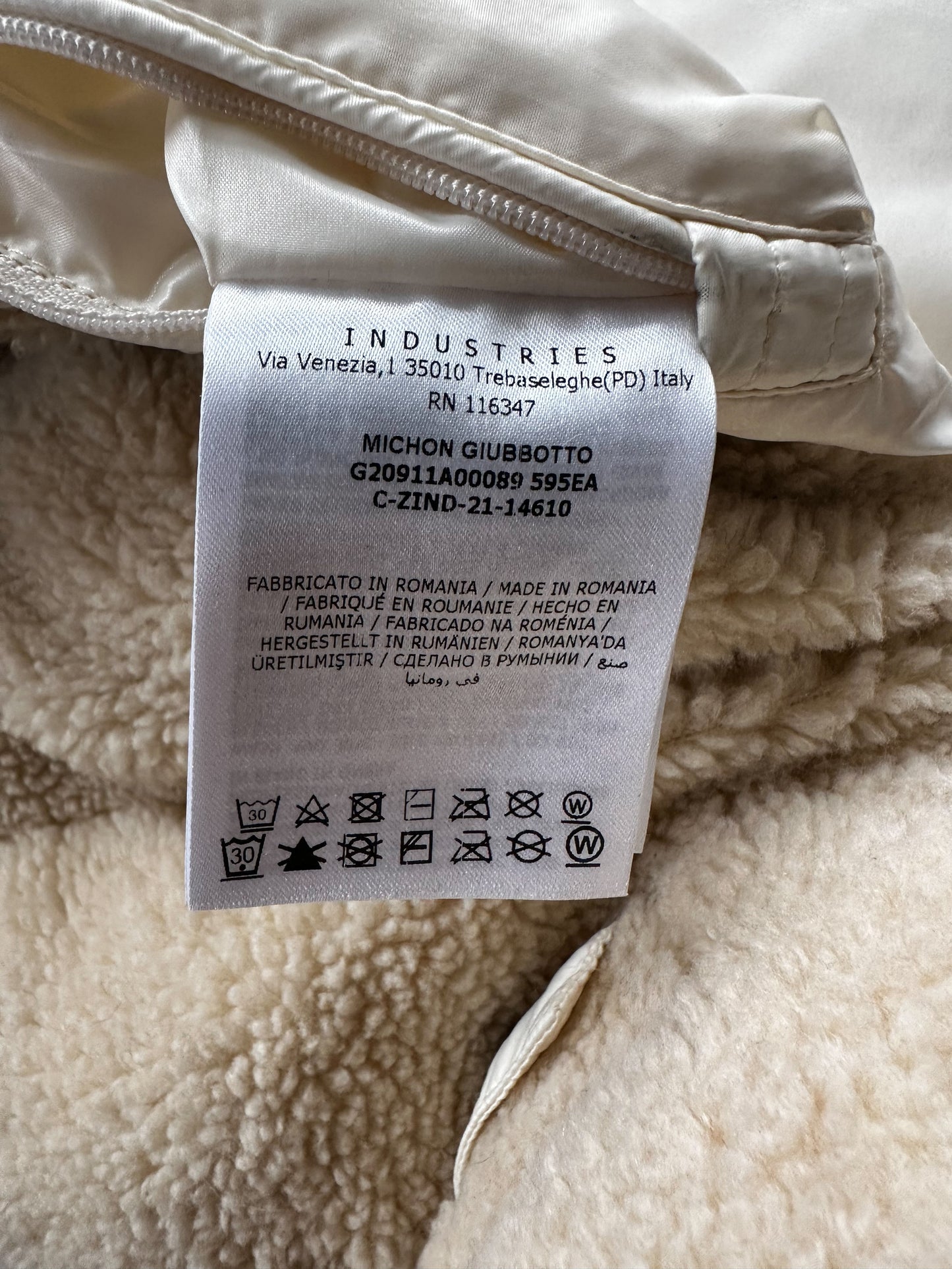 Moncler Beige Sherpa Michon Puffer Jacket