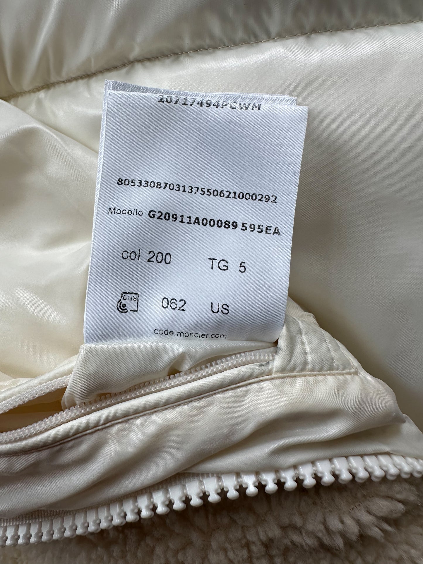 Moncler Beige Sherpa Michon Puffer Jacket