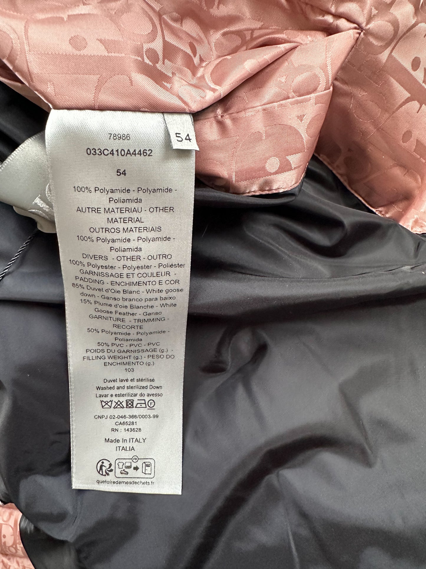 Dior Pink Oblique Puffer Vest