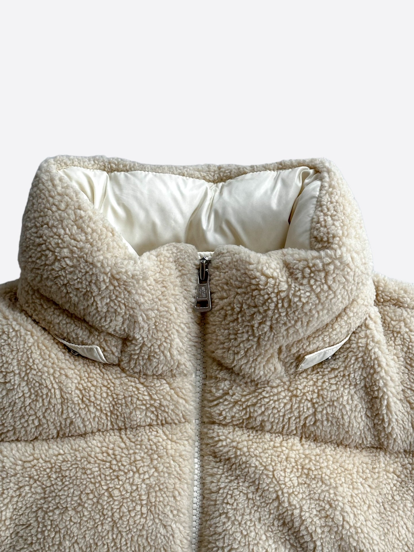Moncler Beige Sherpa Michon Puffer Jacket