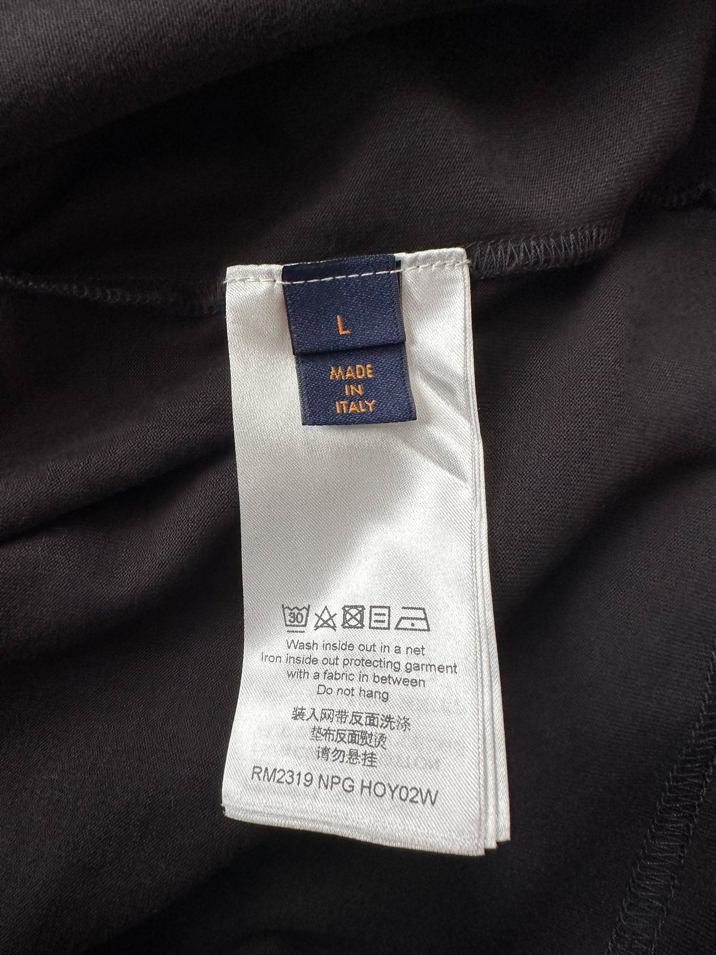 Louis Vuitton Black & White Frequency Embroidered T-Shirt