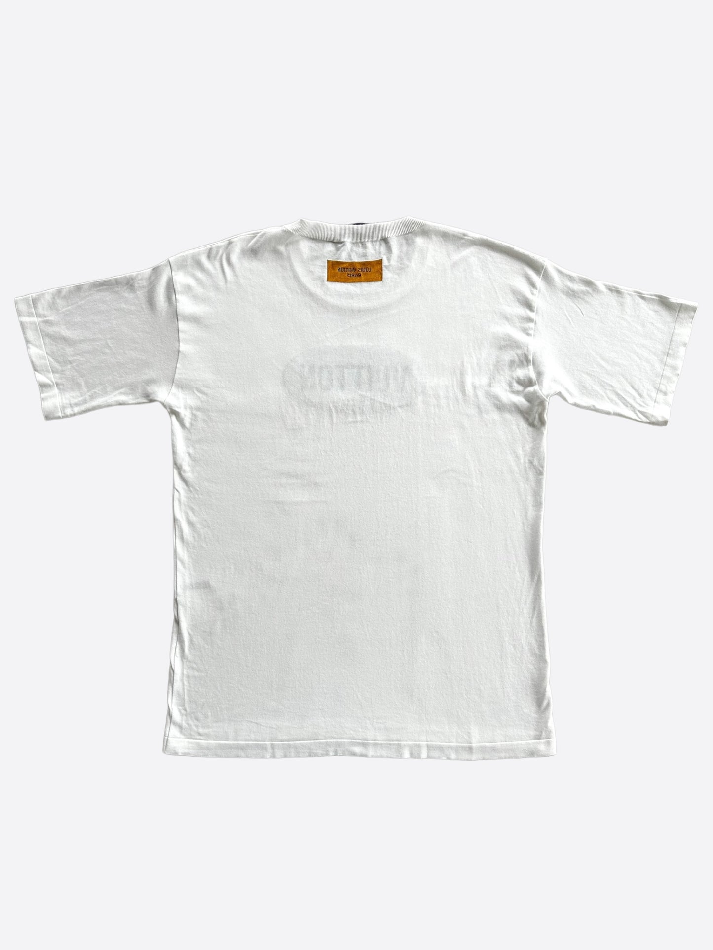 Louis Vuitton White & Green Vuitton Intarsia T-Shirt