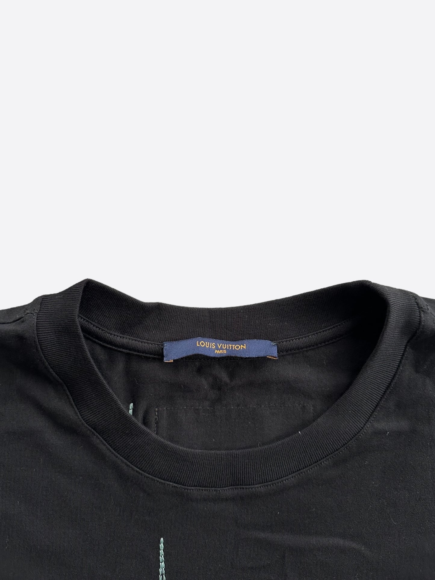 Louis Vuitton Black & White Frequency Embroidered T-Shirt