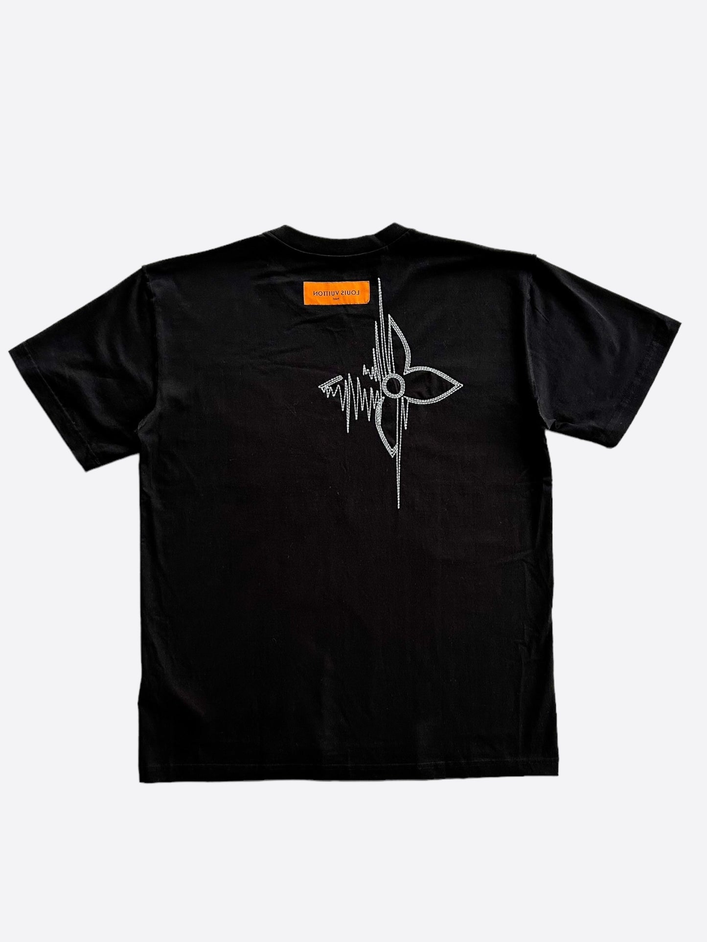 Louis Vuitton Black & White Frequency Embroidered T-Shirt
