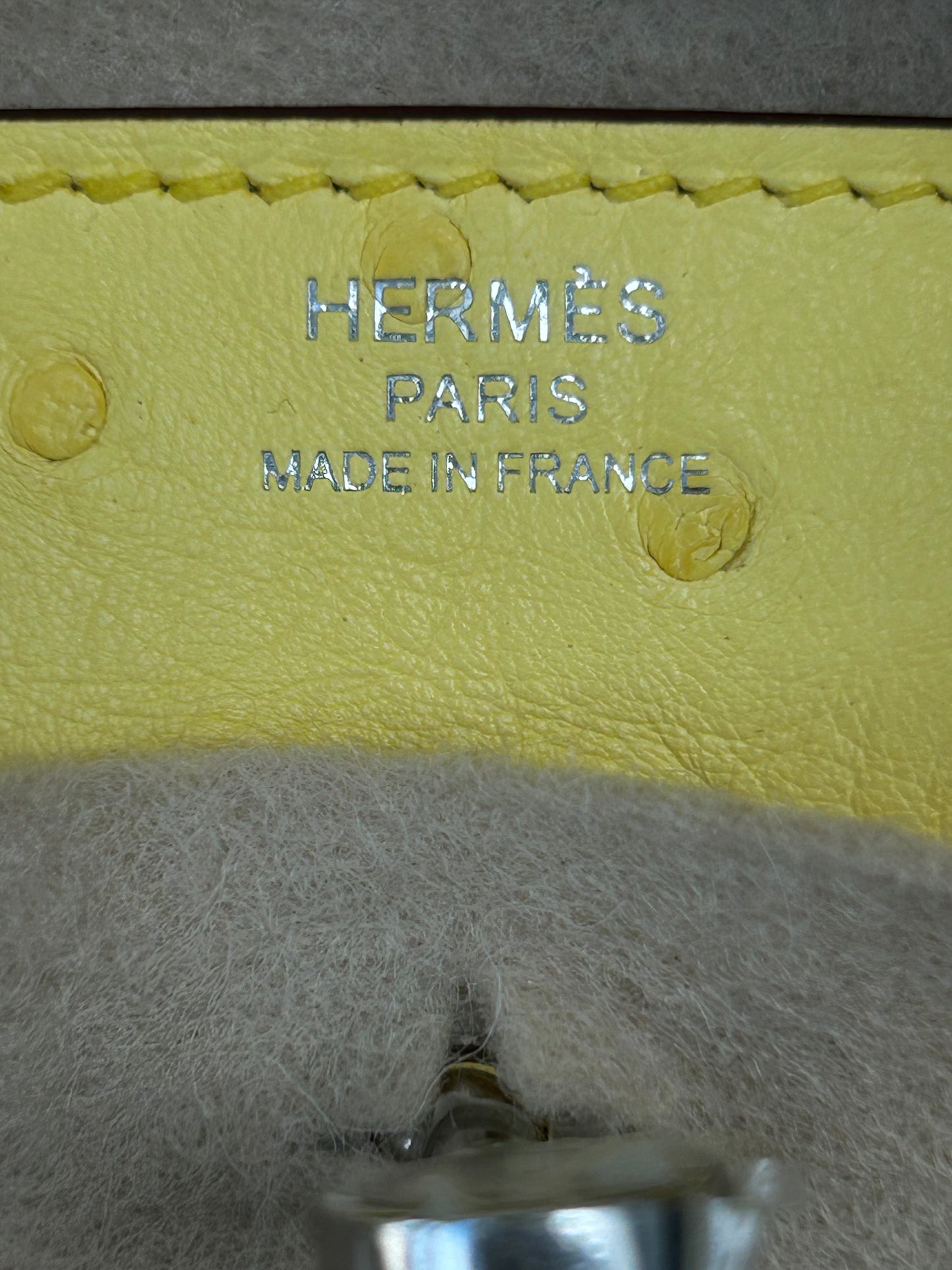 Hermes Yellow Ostrich Birkin 25