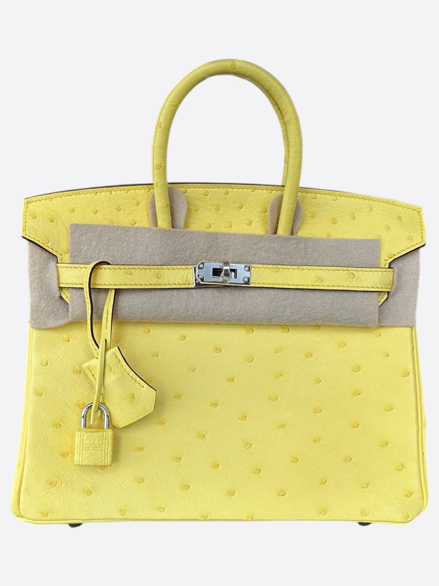 Hermes Yellow Ostrich Birkin 25