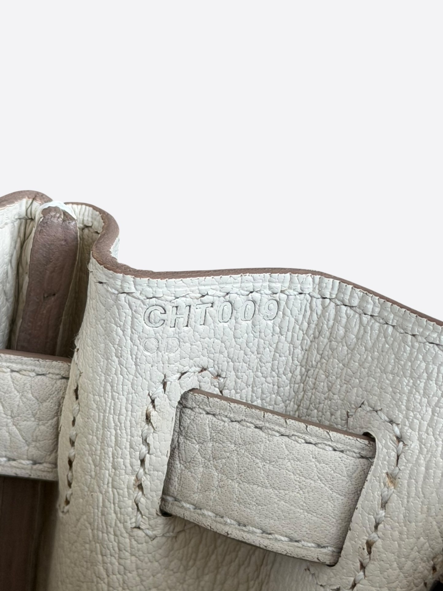 Hermes White Togo & Gold Hardware Kelly Ado Backpack