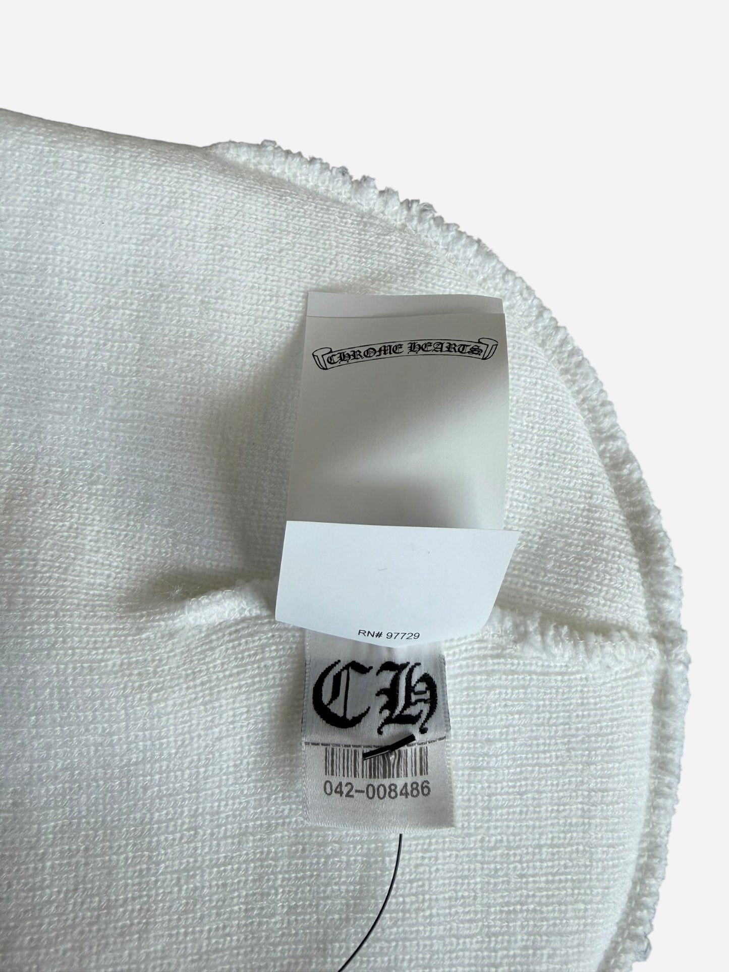 Chrome Hearts White & Black CH Logo Embroidered Beanie