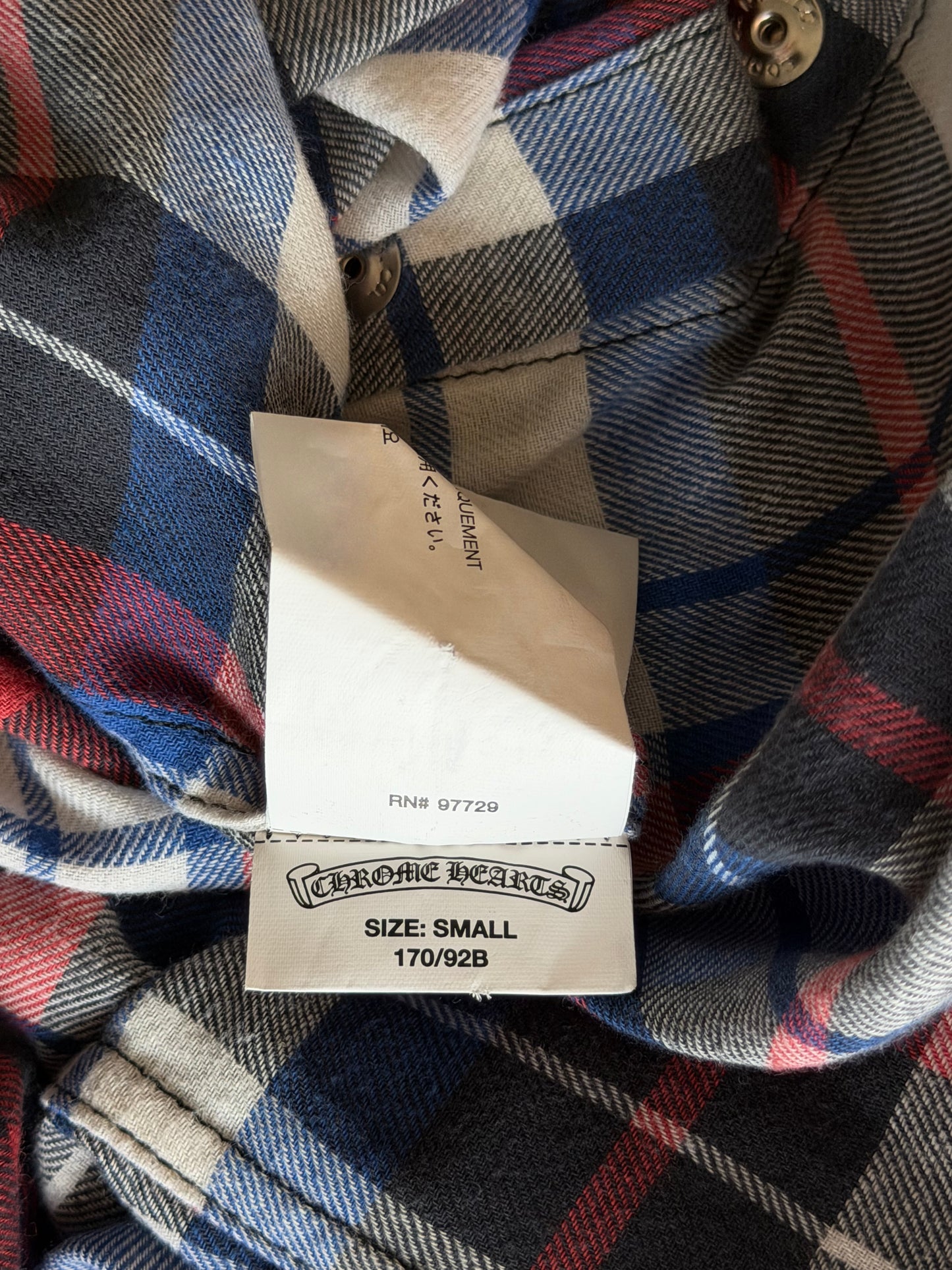 Chrome Hearts Matty Boy White & Blue Sex Recrods Cross Patch Flannel