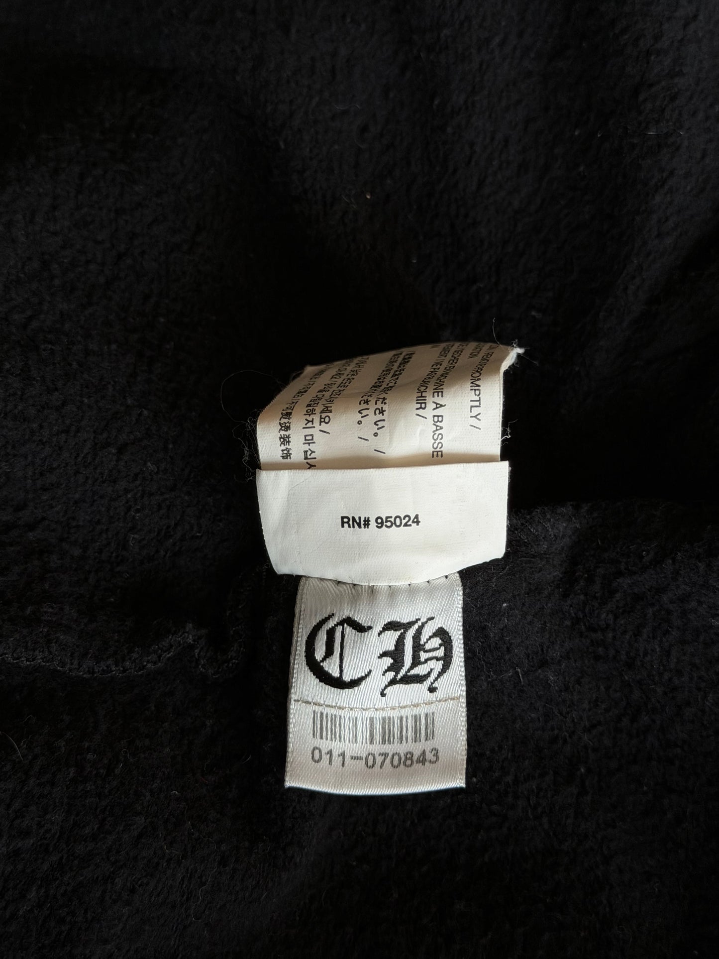 Chrome Hearts Black & White Fleur Logo Zip Up Hoodie