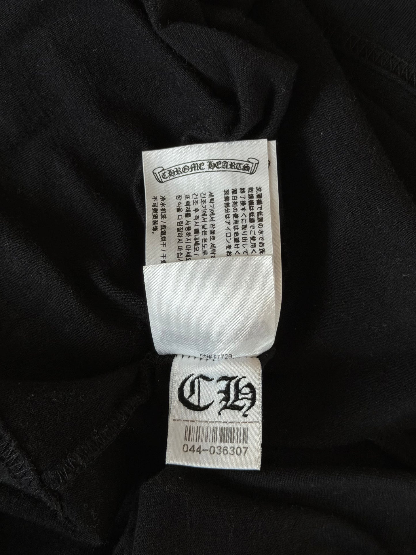 Chrome Hearts Black & White Miami Horseshoe Logo Longsleeve T-Shirt