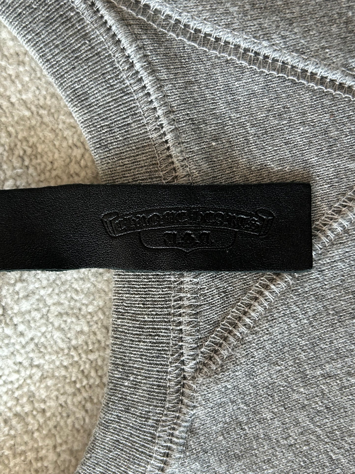 Chrome Hearts Grey & Black Triple Cross Patch Paper Jam Sweater