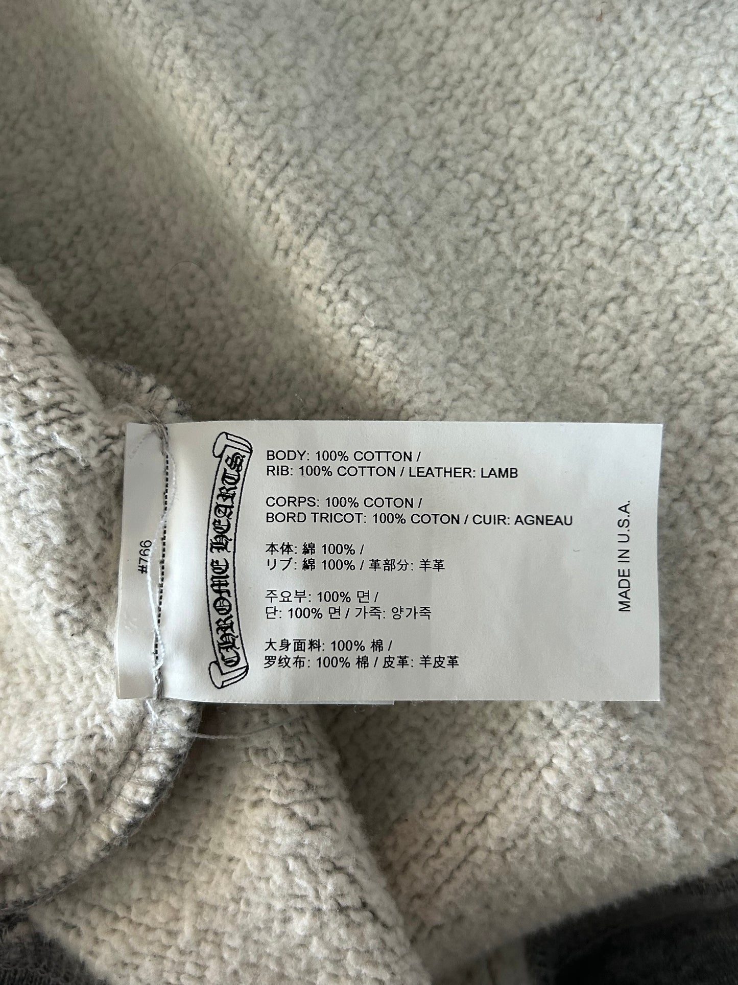 Chrome Hearts Grey & Black Triple Cross Patch Paper Jam Sweater