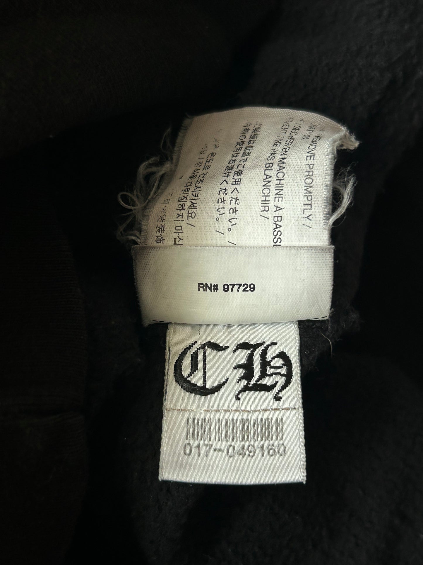 Chrome Hearts Black & White Horseshoe Chomper Logo Hoodie