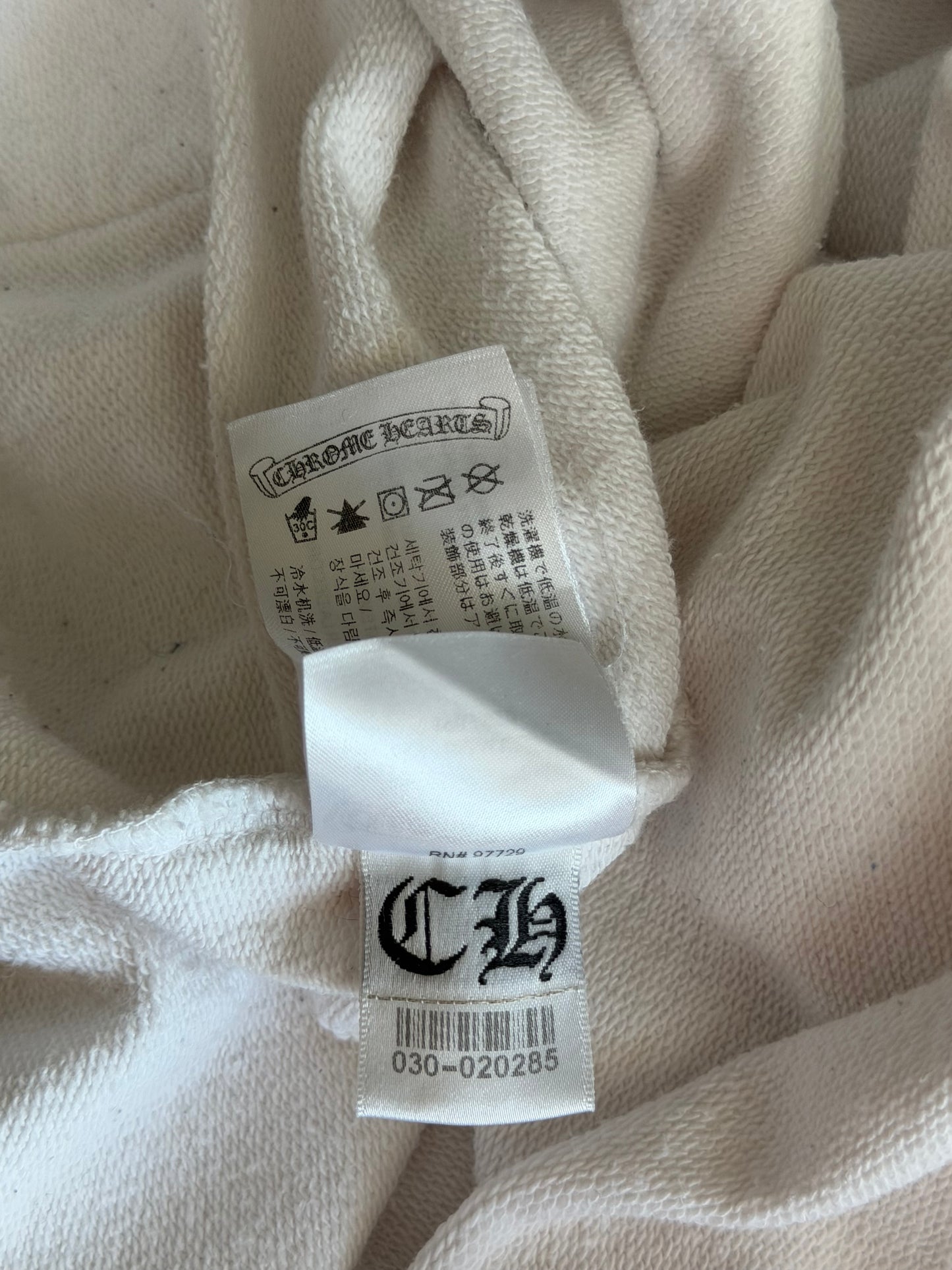 Chrome Hearts White & Black Cross Jacquard Horseshoe Logo Hoodie