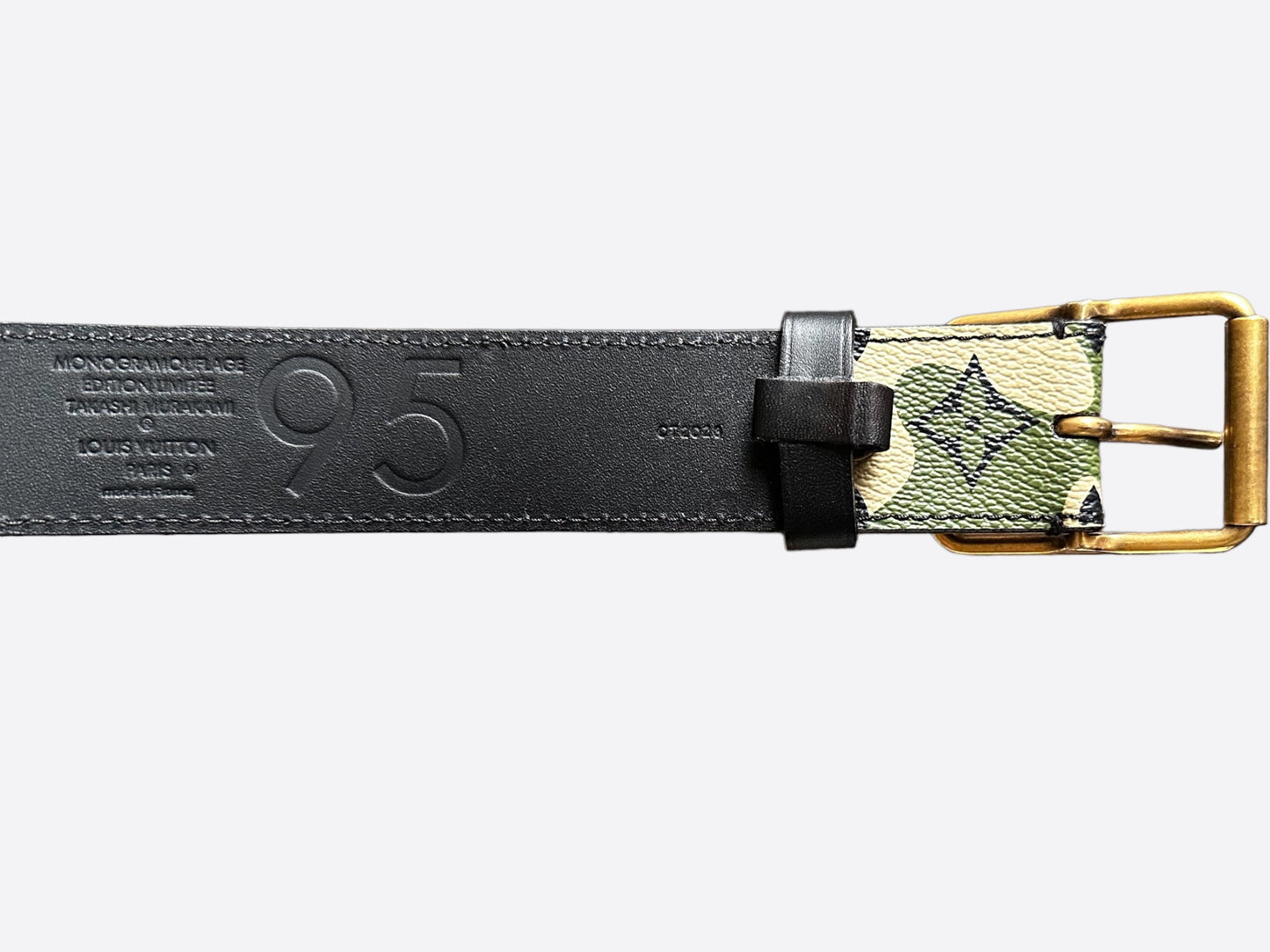 Louis Vuitton Takashi Murakami Green Camouflage Monogram Belt