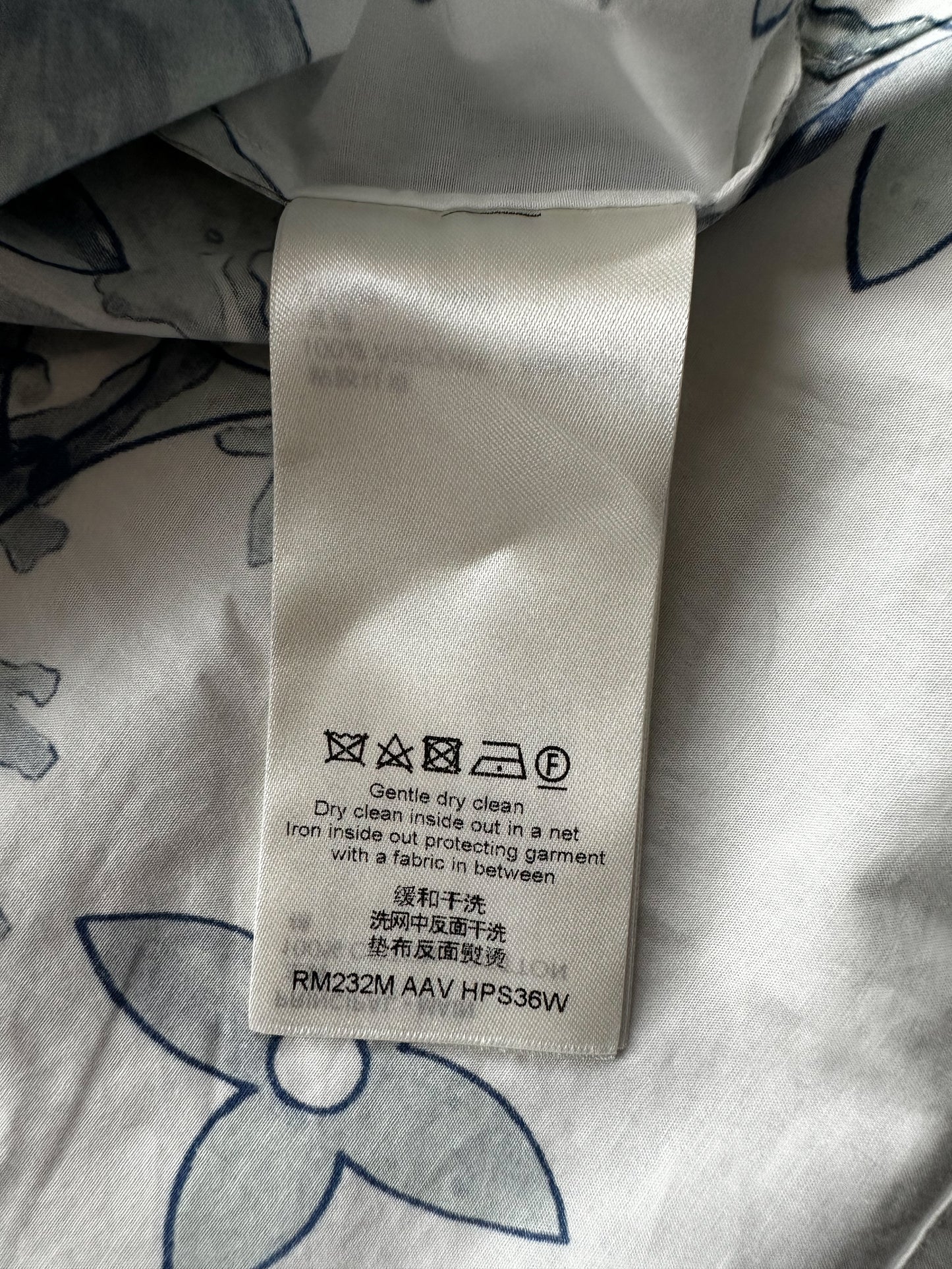 Louis Vuitton Blue & White Aquagarden Monogram Button Up Shirt