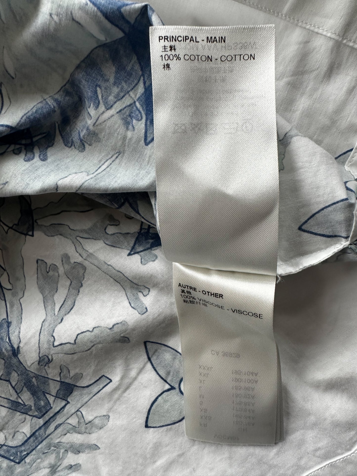 Louis Vuitton Blue & White Aquagarden Monogram Button Up Shirt